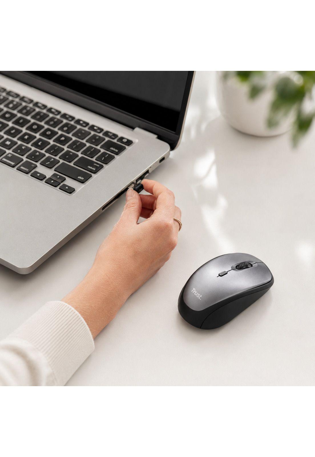 Mouse Inalámbrico Silencioso Trust YVI Eco Friendly BK 24549-5