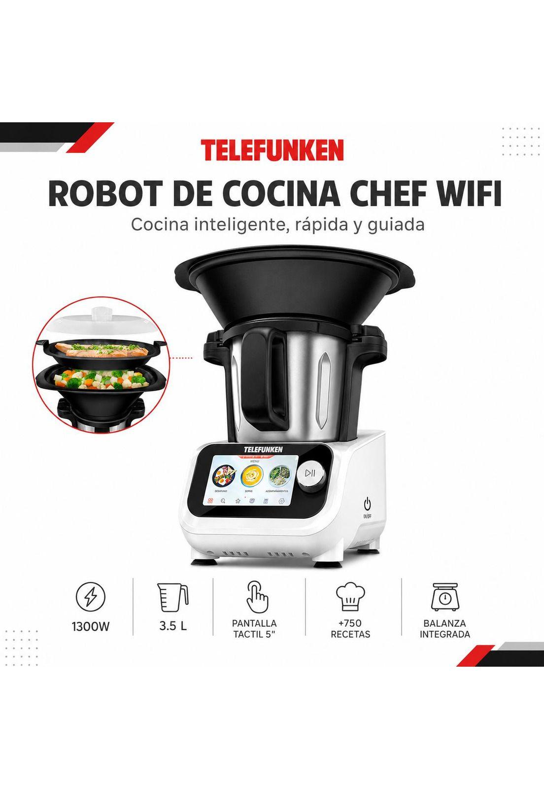 Robot de Cocina Touchscreen TELEFUNKEN CHEF WIFI 1300W 3.5L-5