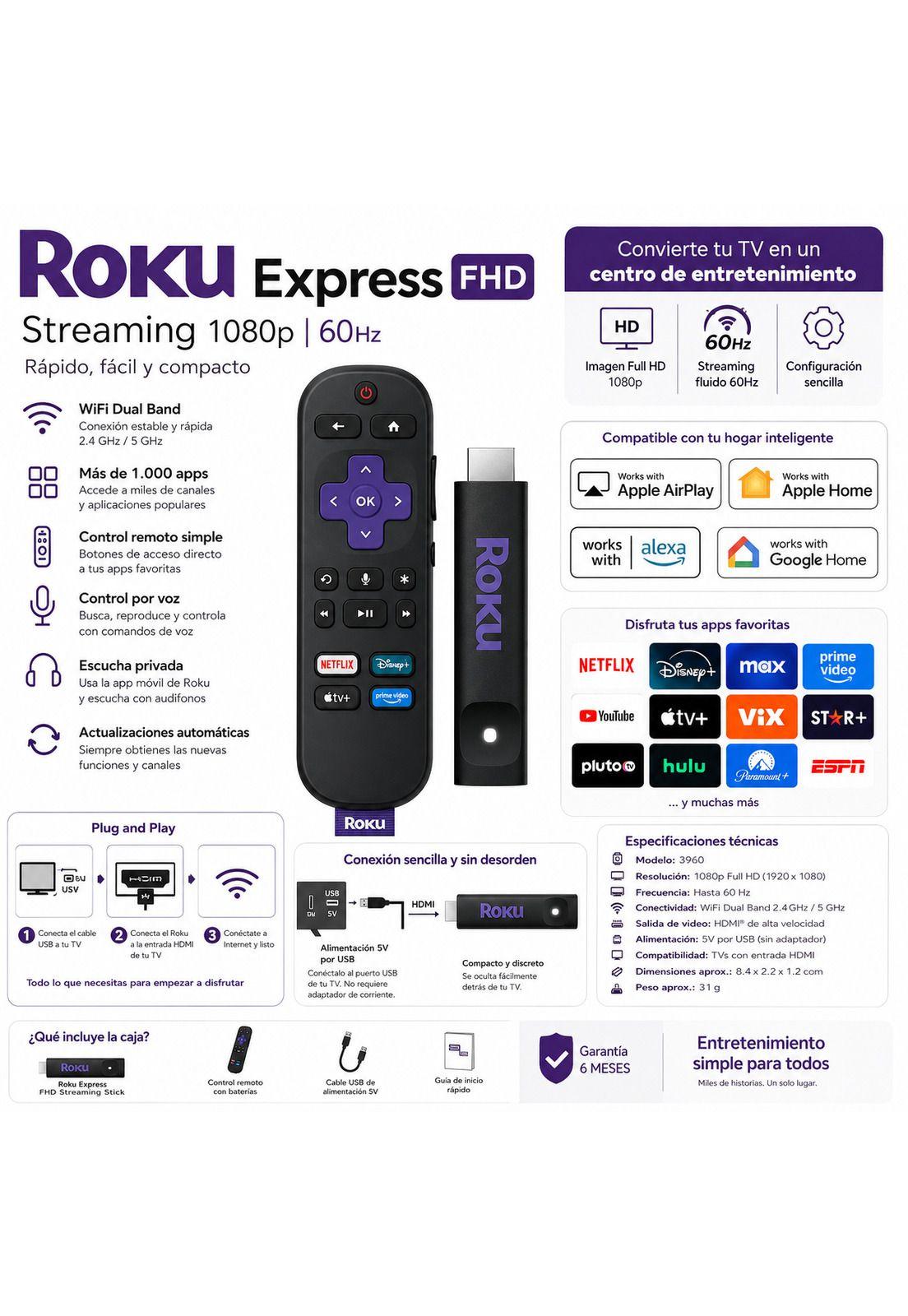 Roku TV Express FHD Streaming 1080p 60HZ Dual WIFI 2G & 5G-5
