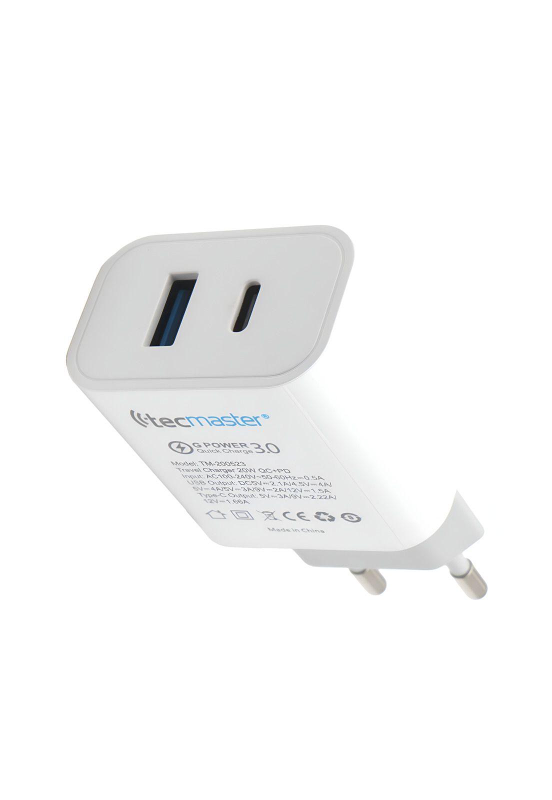 Cargador USB-C Power Delivery 20W + USB Quick Charge 3.0 20W-4