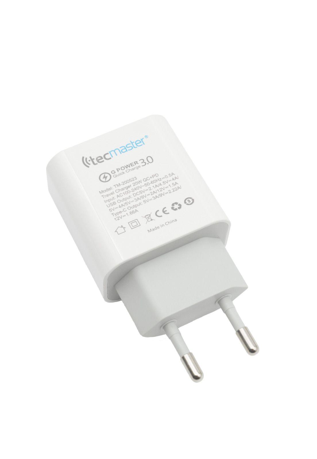 Cargador USB-C Power Delivery 20W + USB Quick Charge 3.0 20W-8