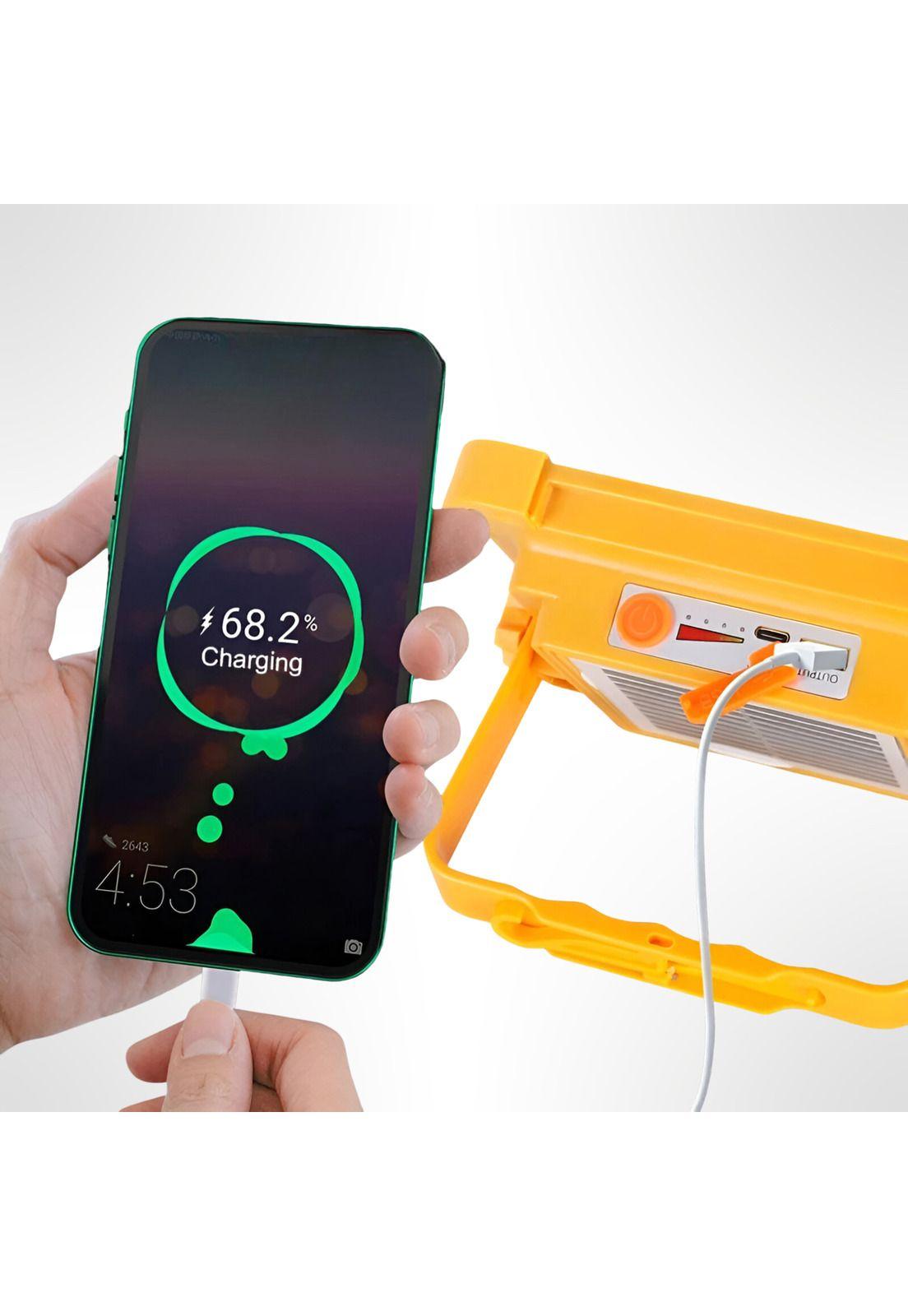 Foco Solar Portátil 100W + Cargador de Smartphone USB 175096-2