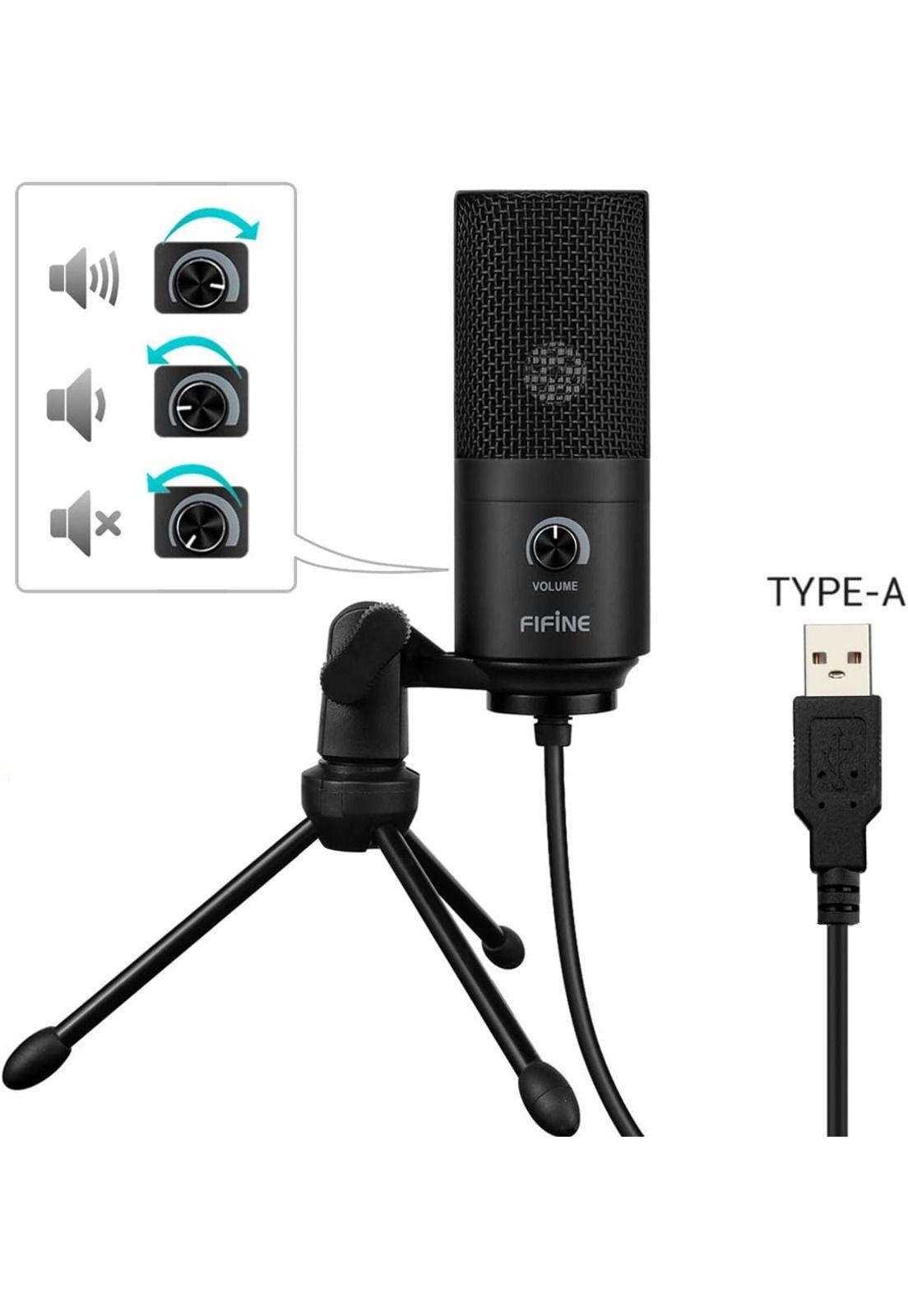 Micrófono Condensador USB Multiplataformas Fifine K669BK Pro-6
