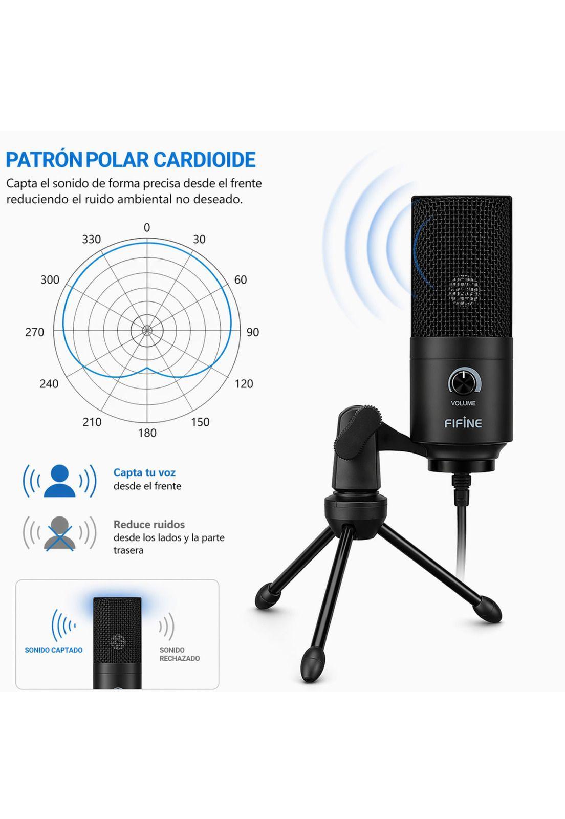 Micrófono Condensador USB Multiplataformas Fifine K669BK Pro-5