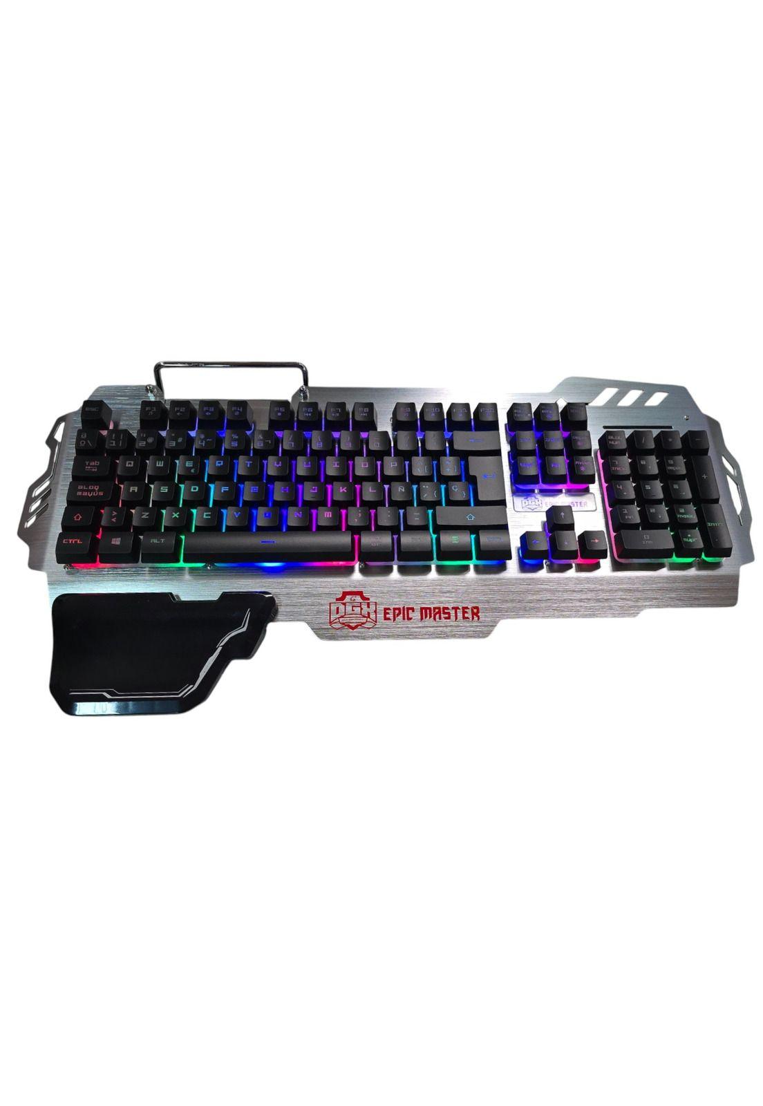 Teclado Gamer Profesional DGX Epic Master RGB + Apoya Muñeca-4