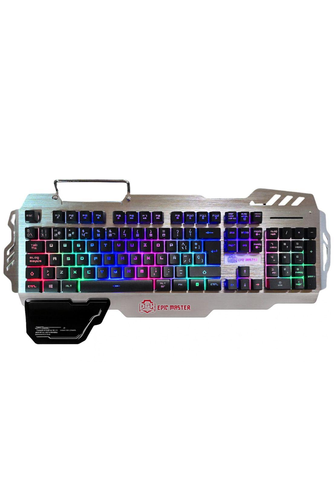 Teclado Gamer Profesional DGX Epic Master RGB + Apoya Muñeca-5