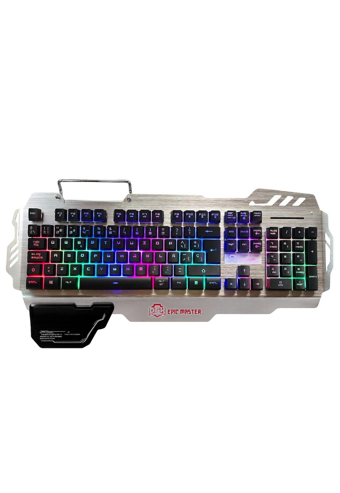 Teclado Gamer Profesional DGX Epic Master RGB + Apoya Muñeca-6