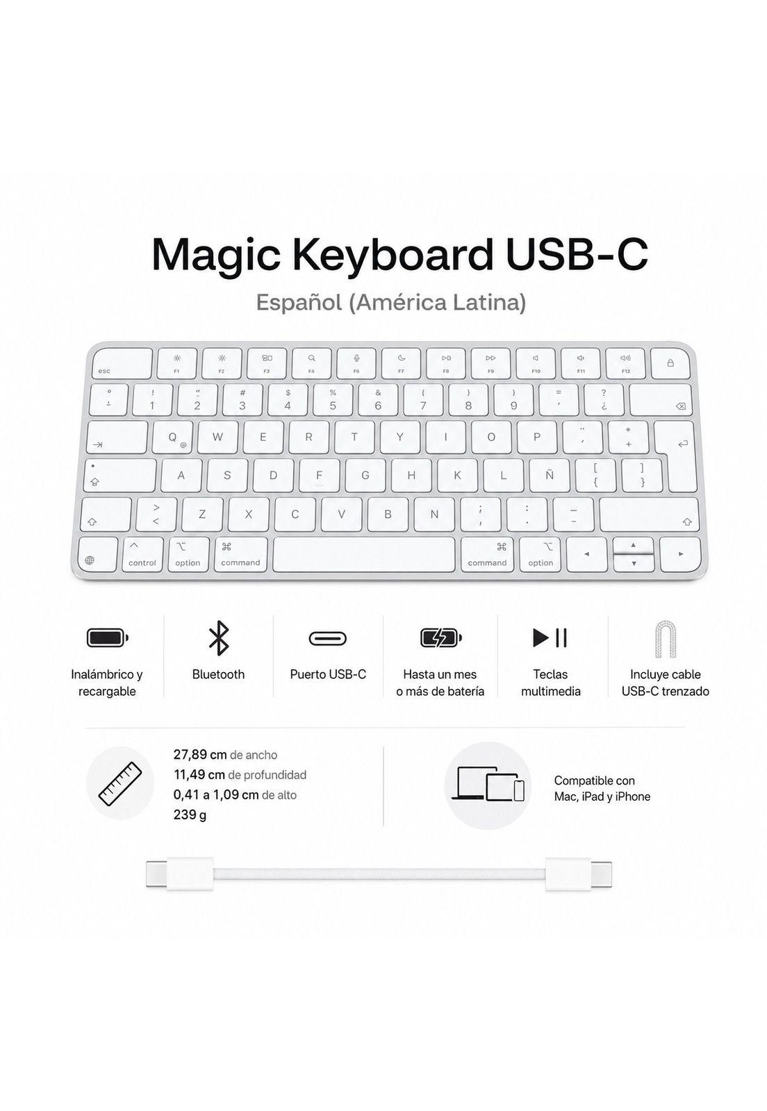 Teclado Apple Magic Whie Edition  Español Latioamerica-6