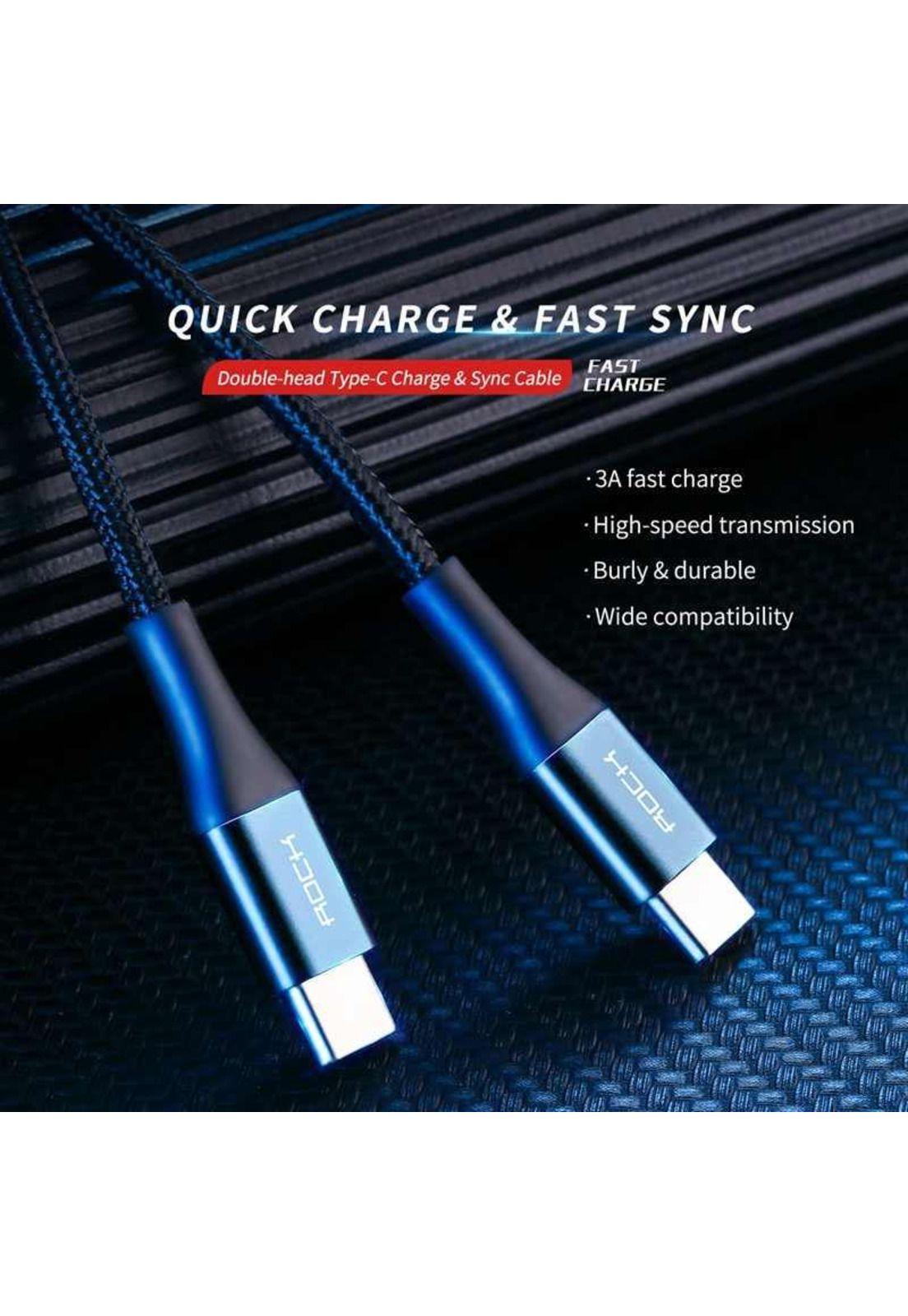 Cable De Datos Type-C a Type-C 3M Acordonado High Power 3A-3