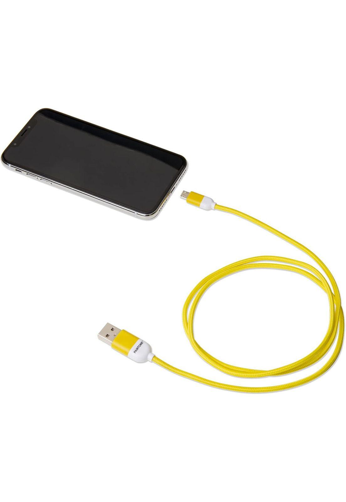 Cable De Datos Micro USB 1 MT Pantone High Speed Amarillo-2