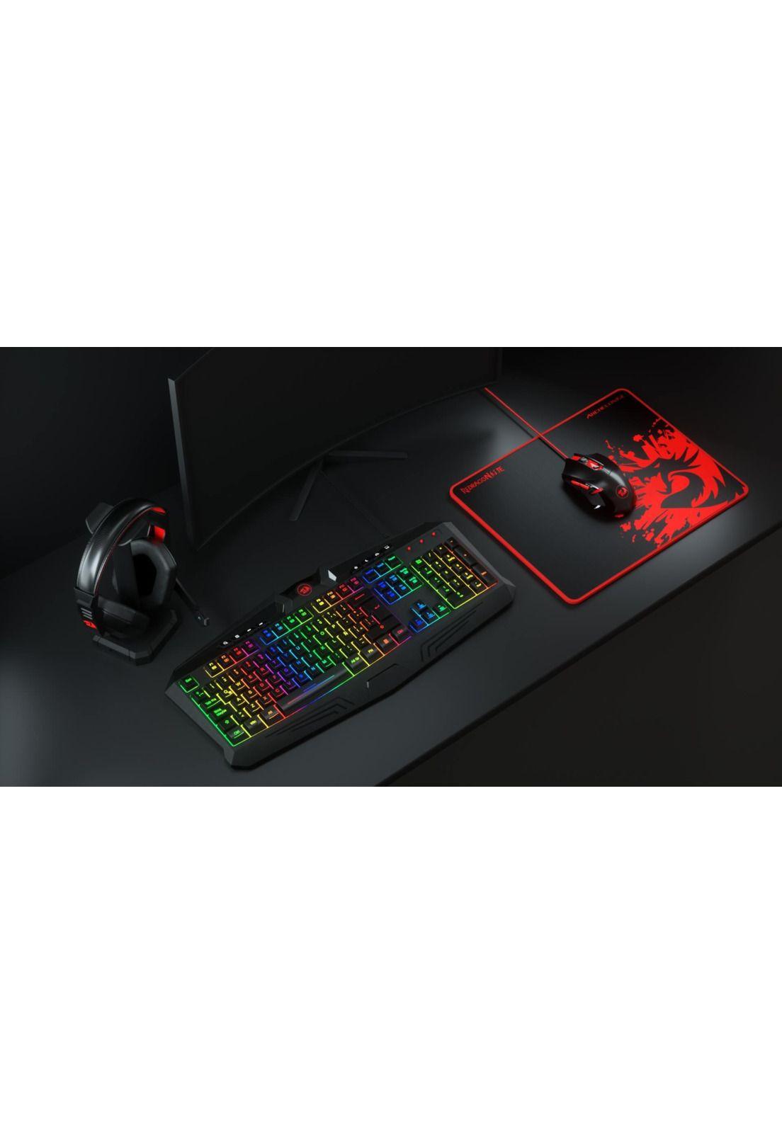 Kit Gamer Redragon Essentials 101 Mouse Teclado Audifono Pad-5