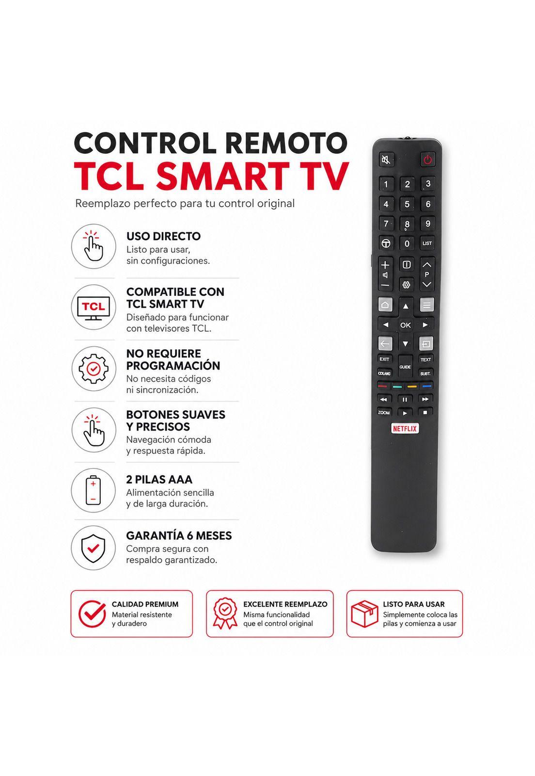Control Remoto para TCL Smart TV IA Ultima Generación TV25-6
