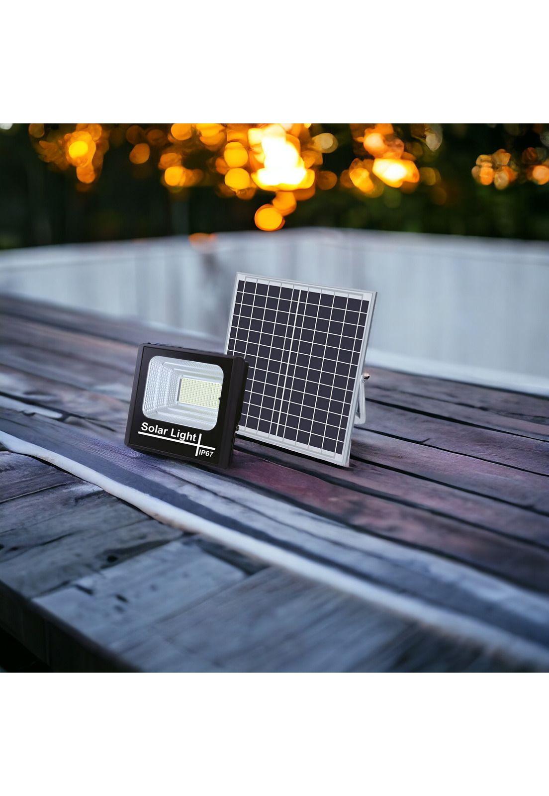 Foco Solar Exterior 25W IP67 con Panel HD + Control Remoto-4