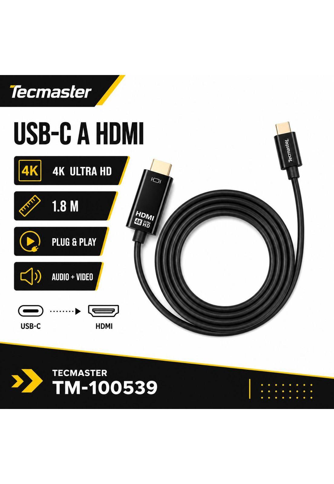 Cable HDMI Type-C 4K UHD 1.8M Tecmaster TM-100539 High Speed-4