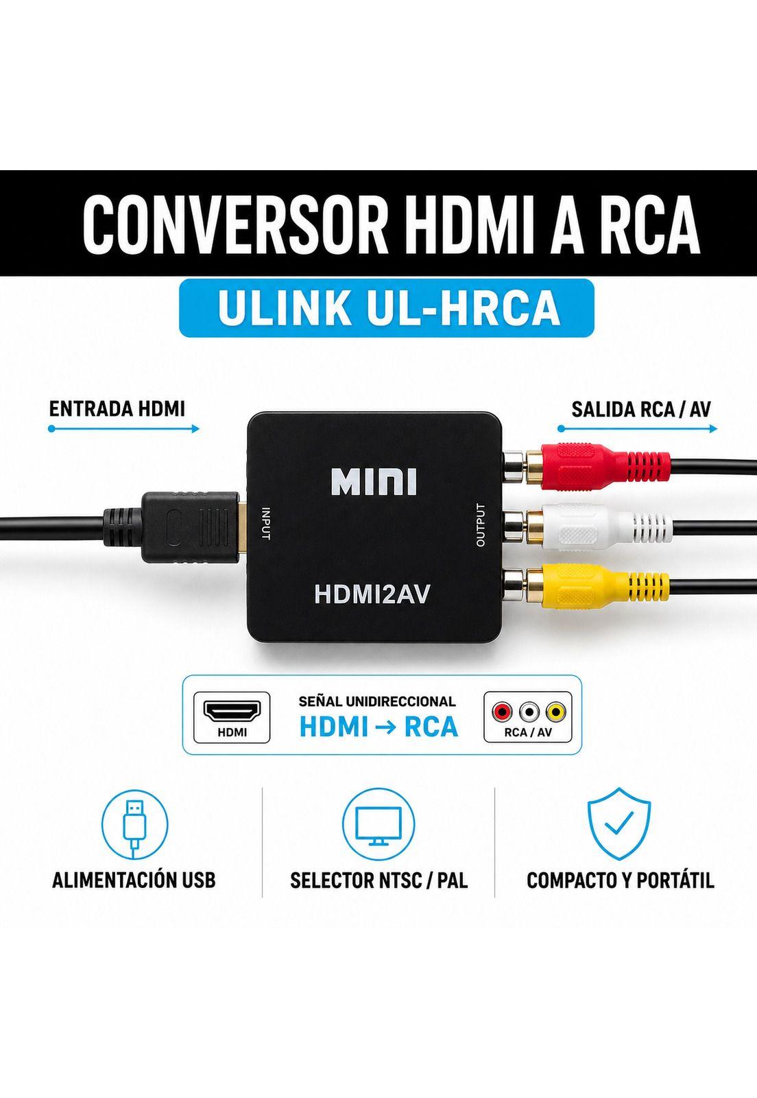 Conversor de entrada HDMI a Salida RCA Full HD Ulink UL-HRCA-6