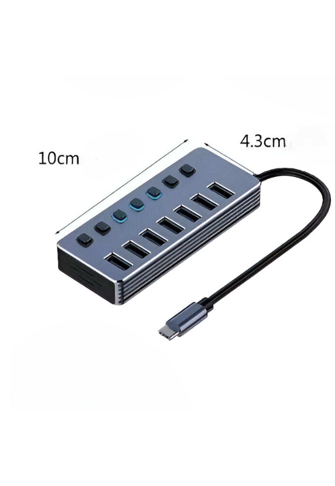 Hub USB de 7 Puertos 3.0 High Speed + Adaptador USB-C 5 Gbps-2