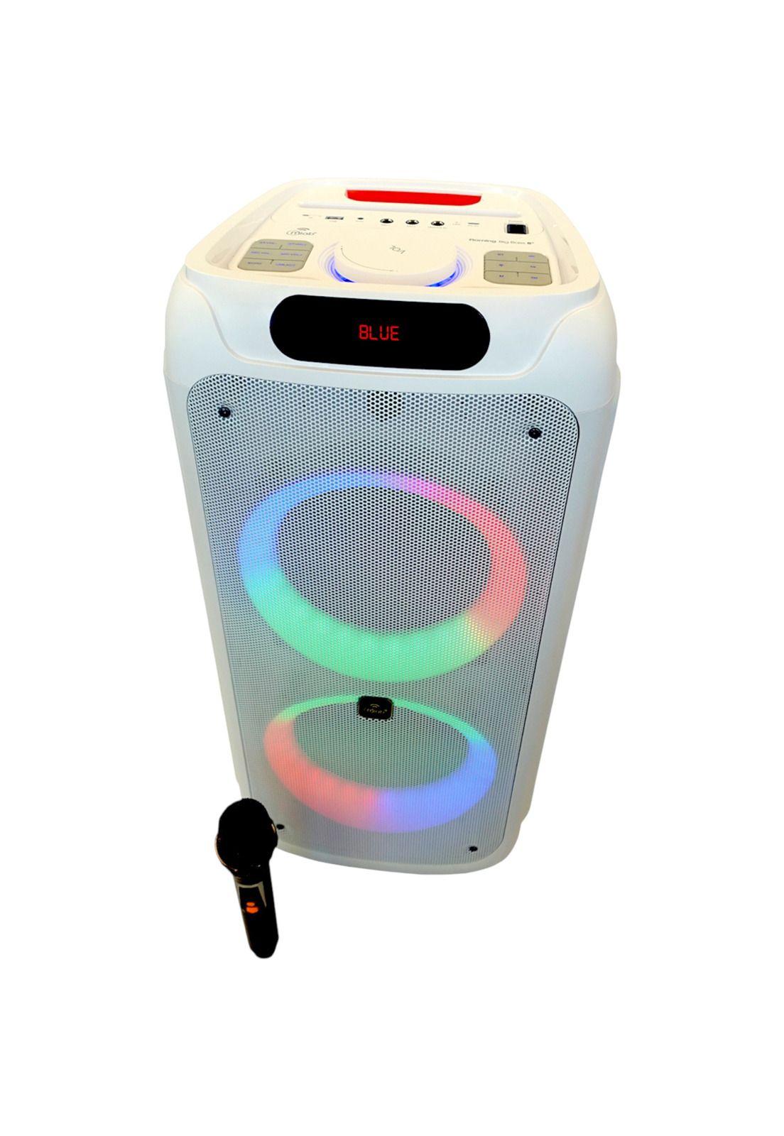 Parlante Karaoke 10" Flaming Power Bass MicWireless 75W RMS WhiteBlack Edition 09569-2