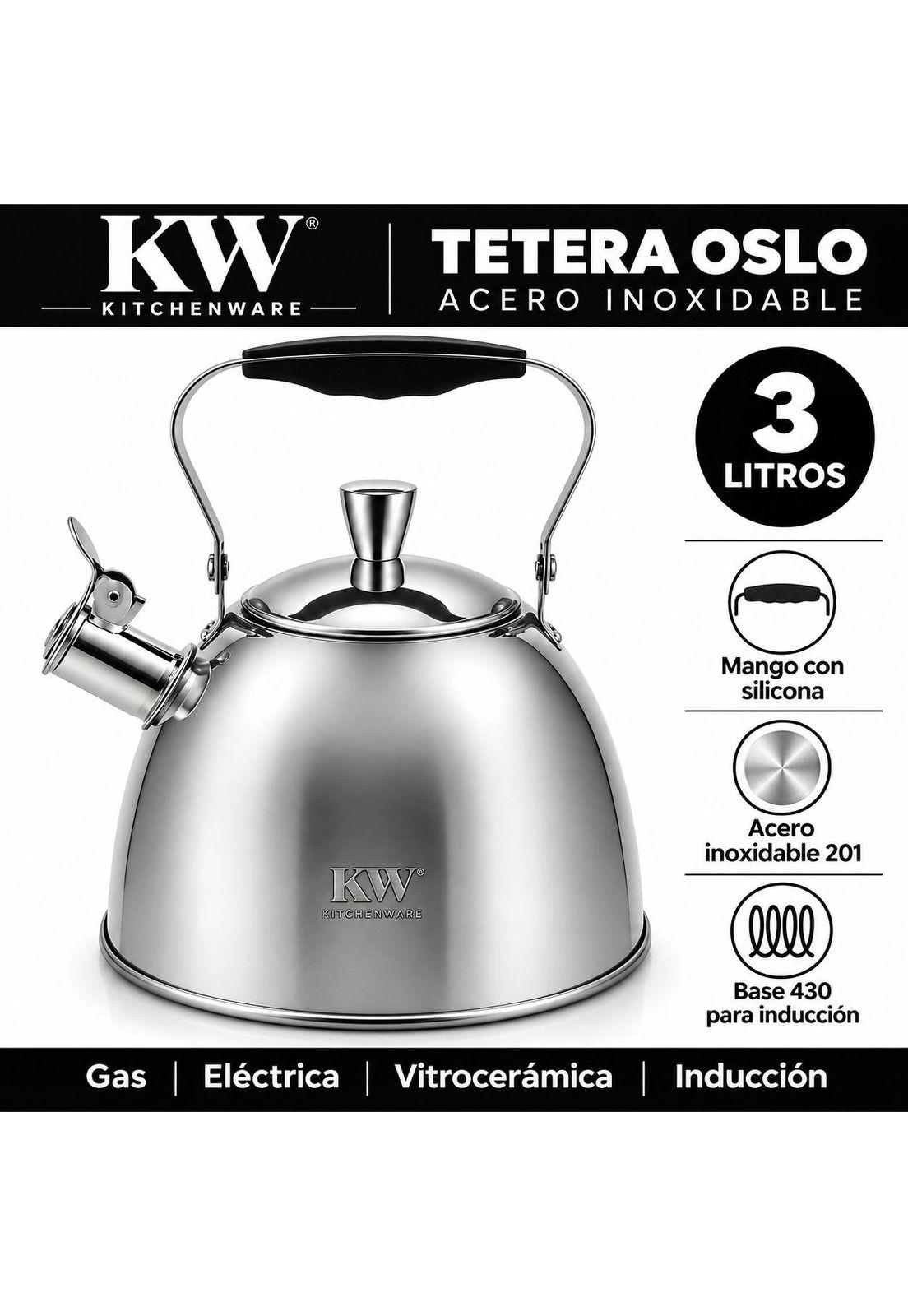 Tetera Oslo 100% de Acero Inoxidable 3 LT (For All kitchens)-6