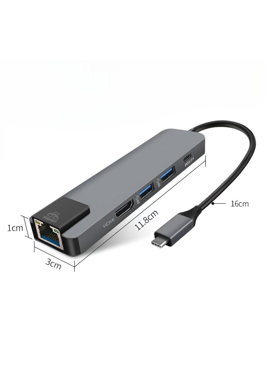 Docking Station Type-C 100W + HDMI 4K+ Ethernet+ Hub USB 3.0-7