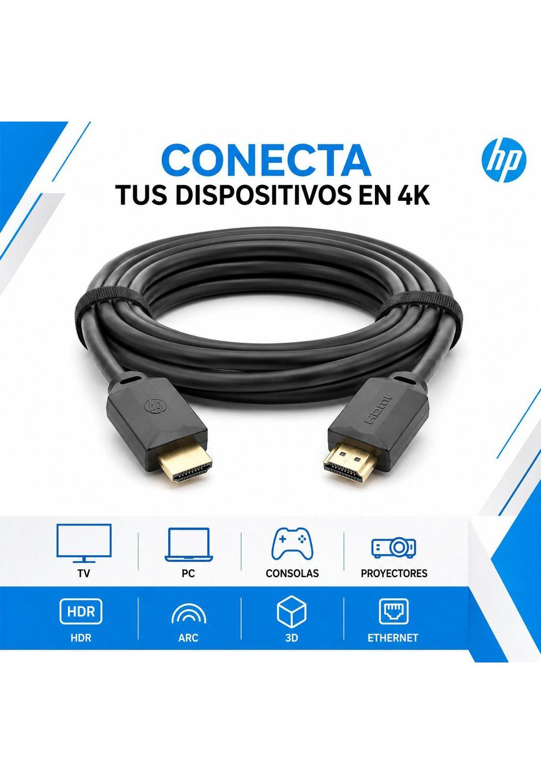 Cable HDMI 2.0 HP 4K High Speed 18 Gbps 3 Metros DHC-H001-3