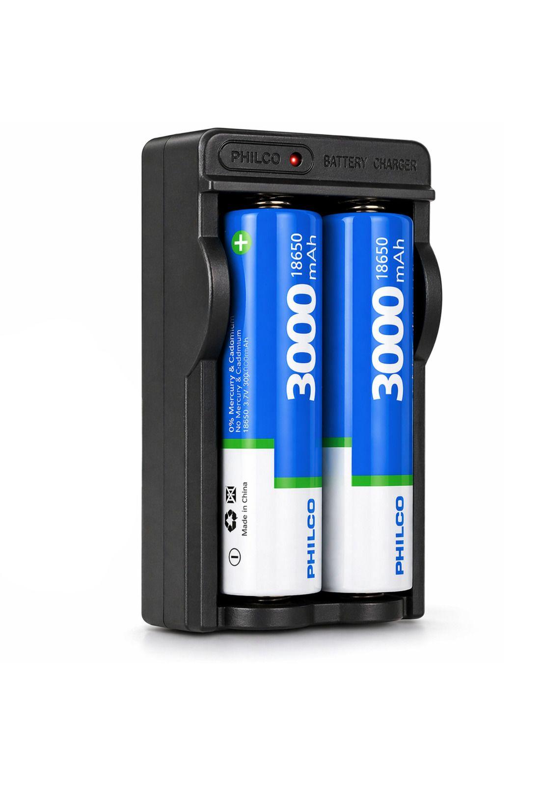 Pack de 2 Baterías 18650 3.000 mAh + Cargador 220V LT15-0