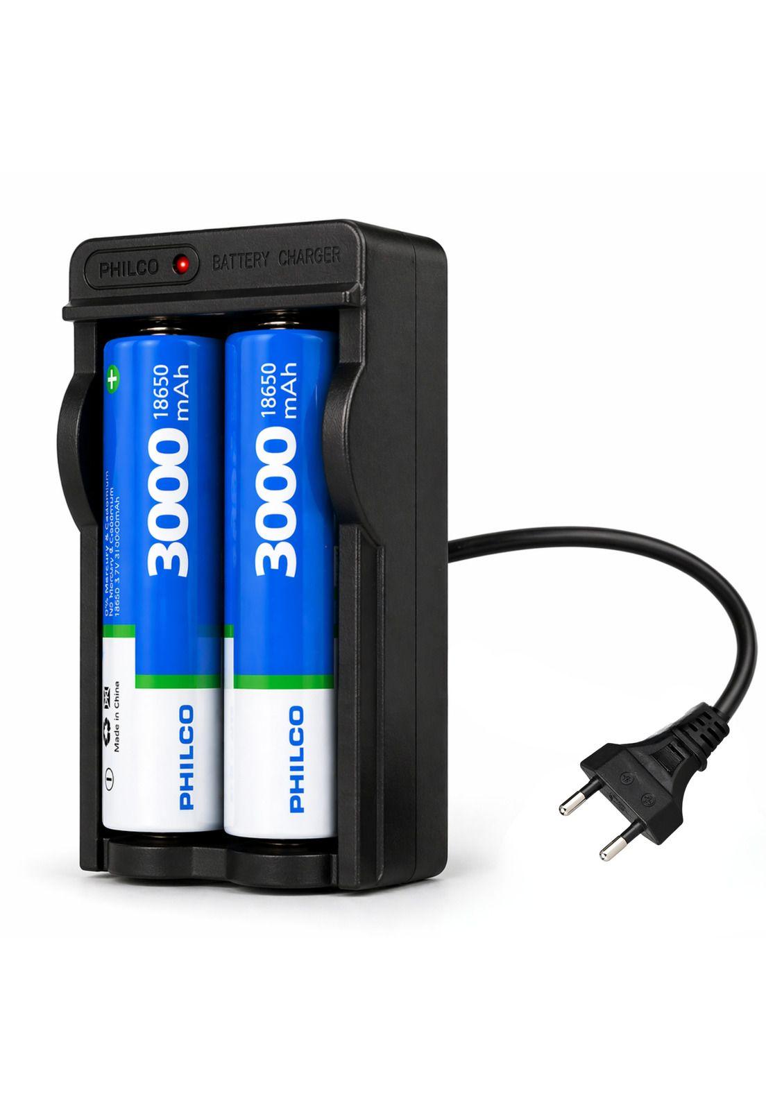 Pack de 2 Baterías 18650 3.000 mAh + Cargador 220V LT15-1