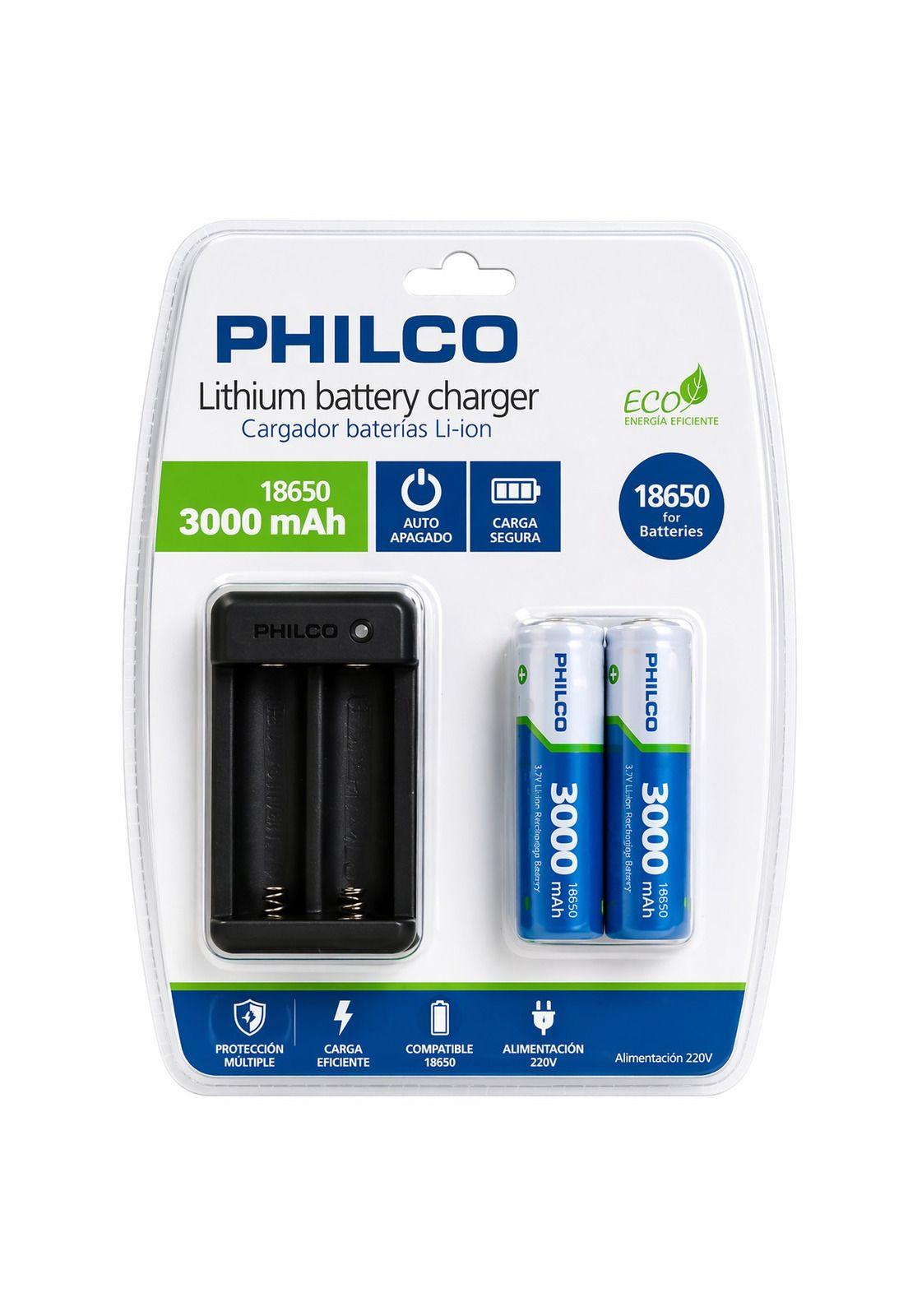 Pack de 2 Baterías 18650 3.000 mAh + Cargador 220V LT15-2