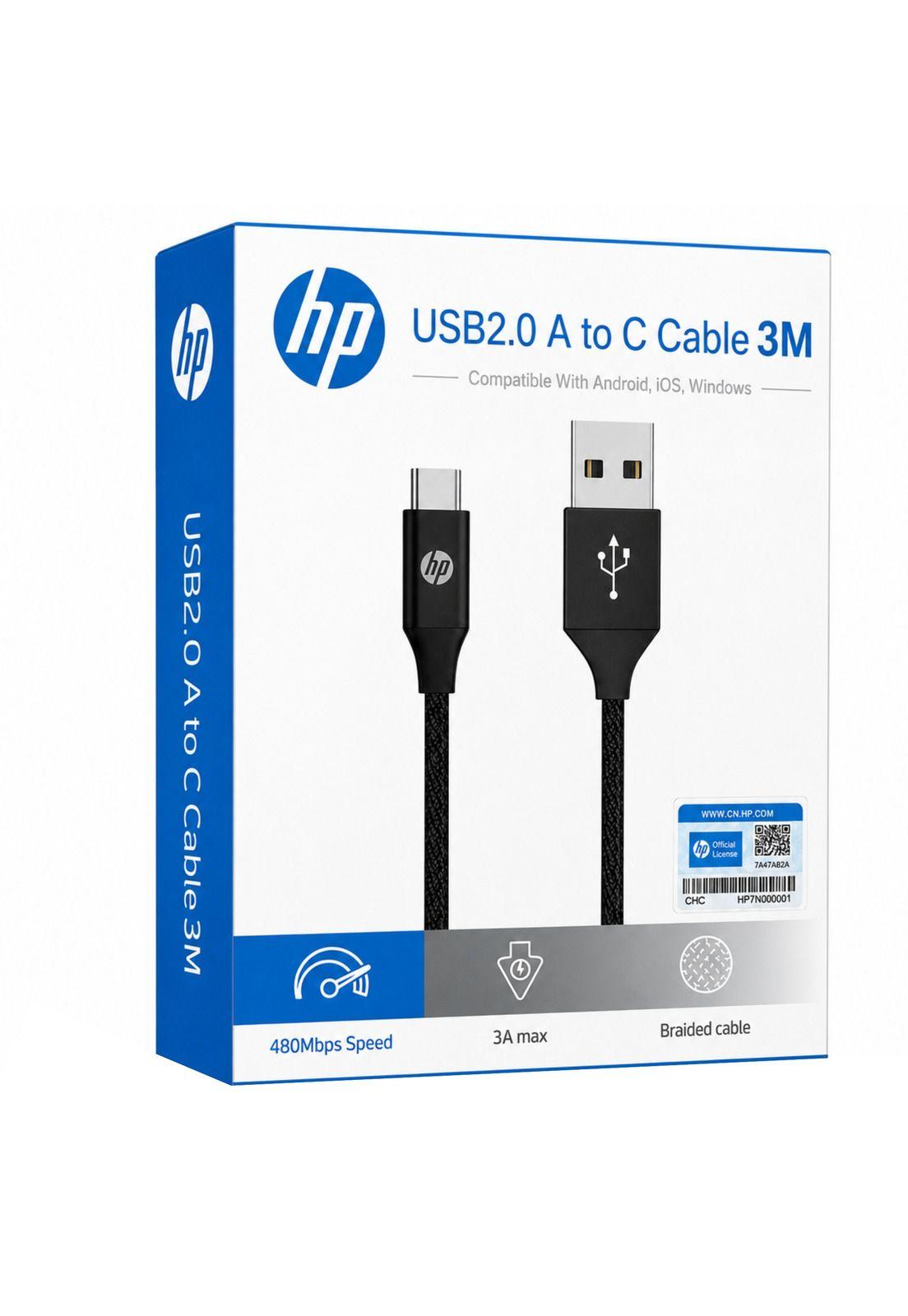 Cable de Datos HP USB-C A USB 3.0 REFORZADO 3M  / 3A-0