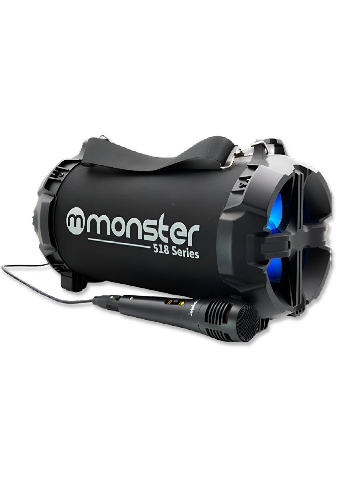 Bazuca Karaoke Monster + Micrófono 518BK Retro-iluminado RGB-3