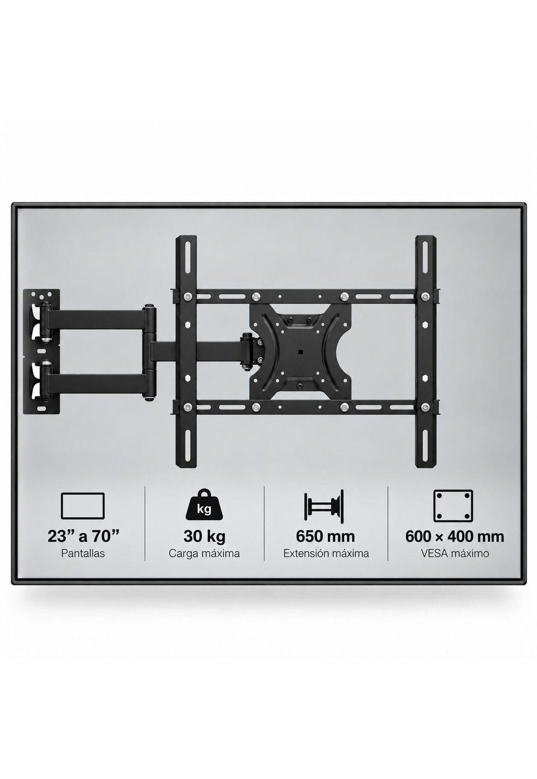 Soporte de TV con Brazo de 65CM para 70" Max Acero Reforzado-3