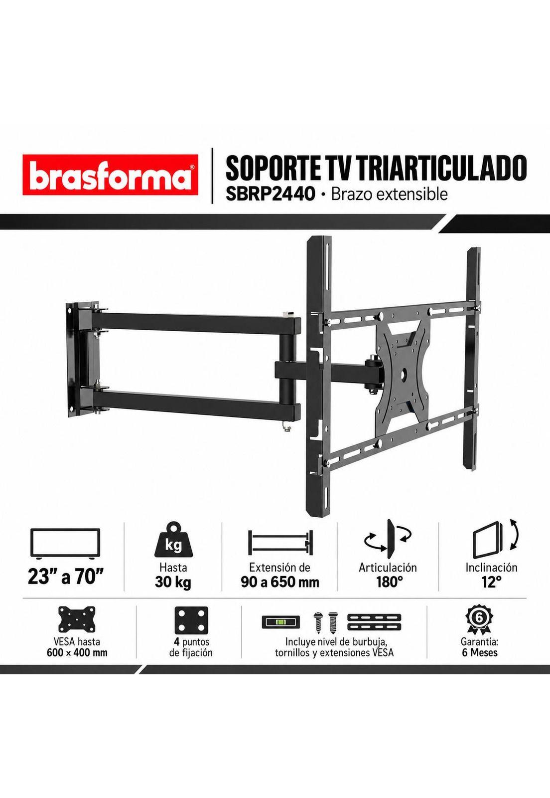 Soporte de TV con Brazo de 65CM para 70" Max Acero Reforzado-6
