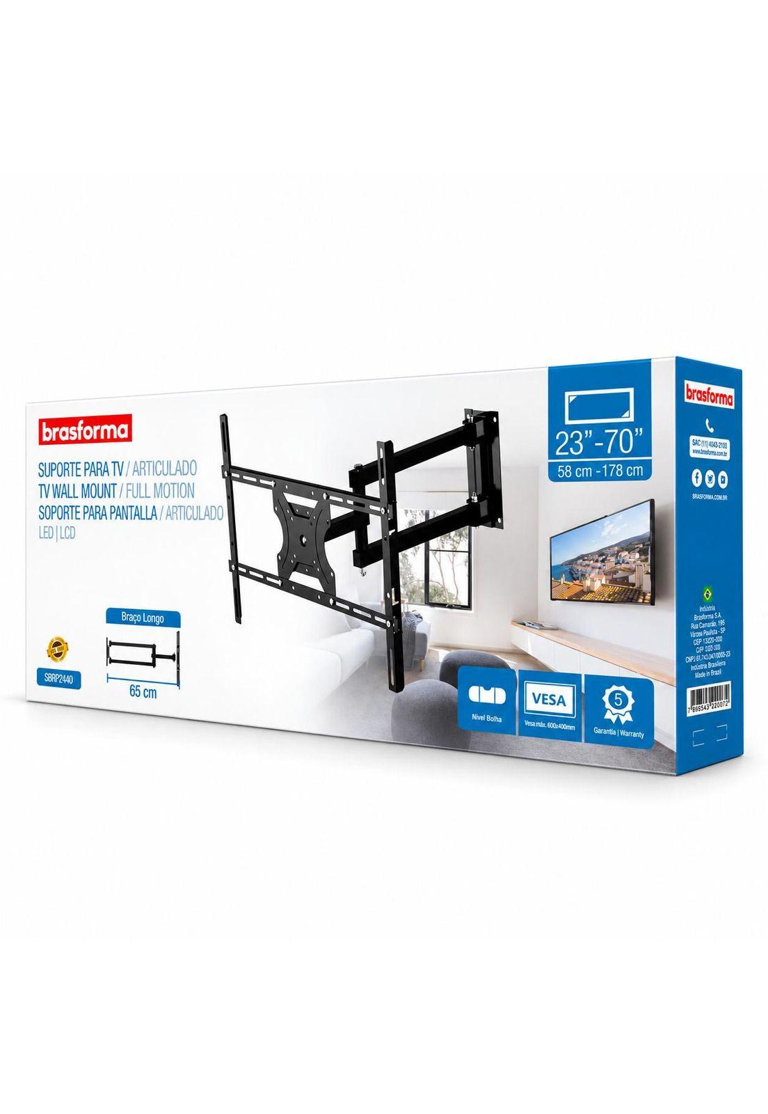 Soporte de TV con Brazo de 65CM para 70" Max Acero Reforzado-8