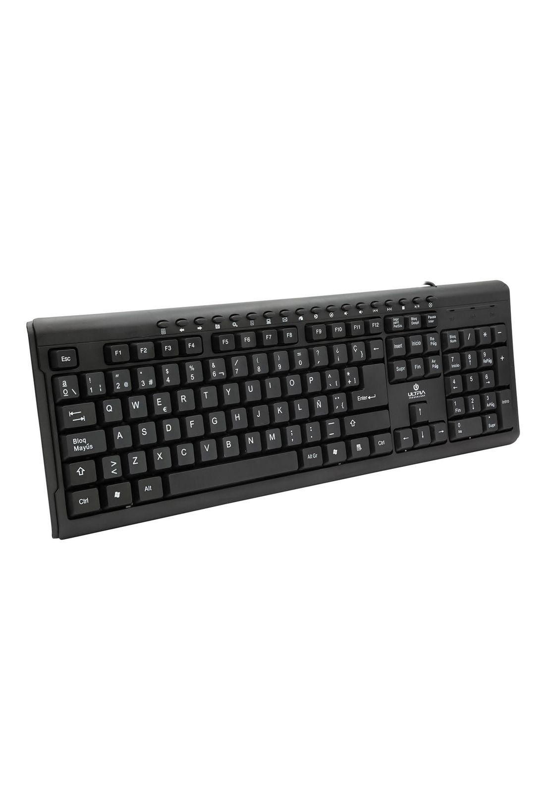 Teclado USB Español con 15 Teclas Multimedia Ultra UT-K110U-2
