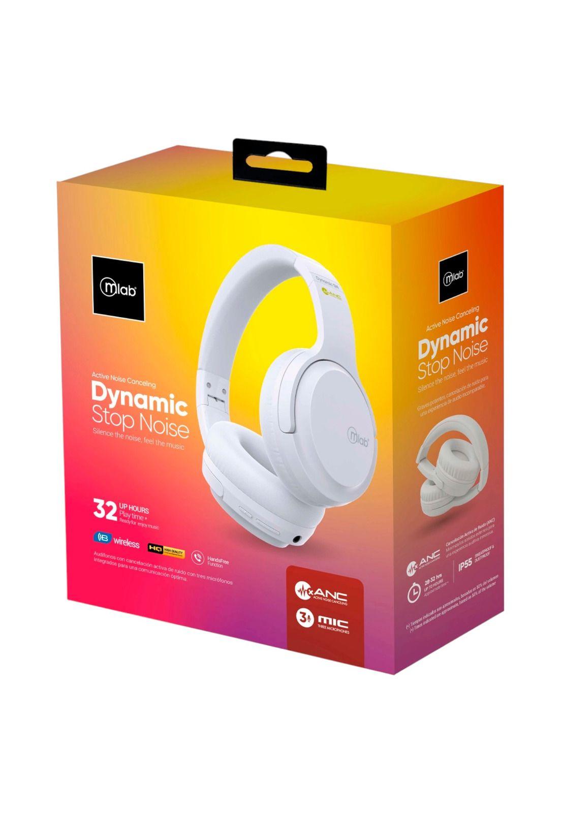 Audífonos ANC Bluetooth Dynamic Stop Noise Confort White 32H-4