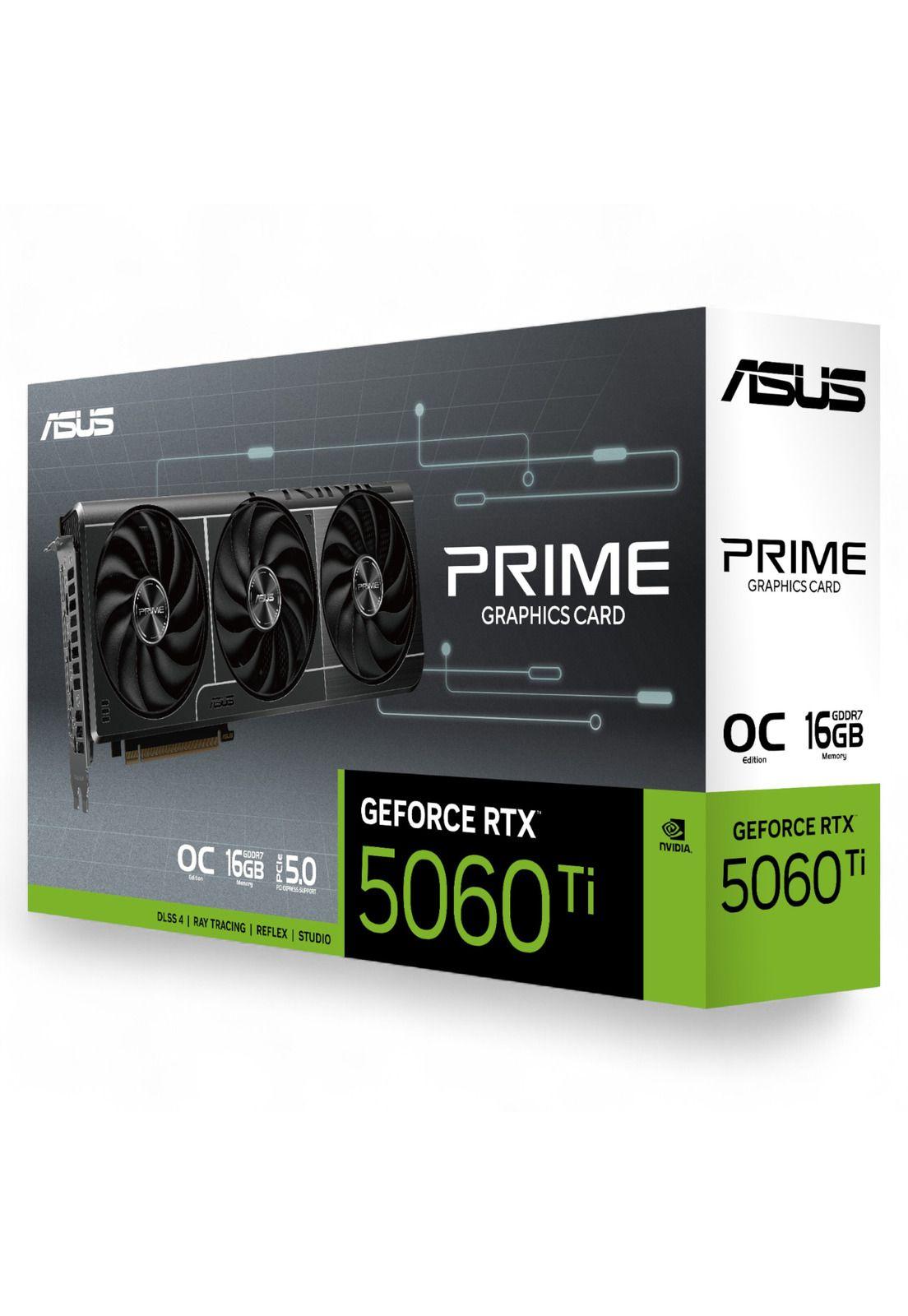Tarjeta de Video ASUS RTX 5060 Ti 16GB OC Edition Prime AI + 3 Ventiladores-8