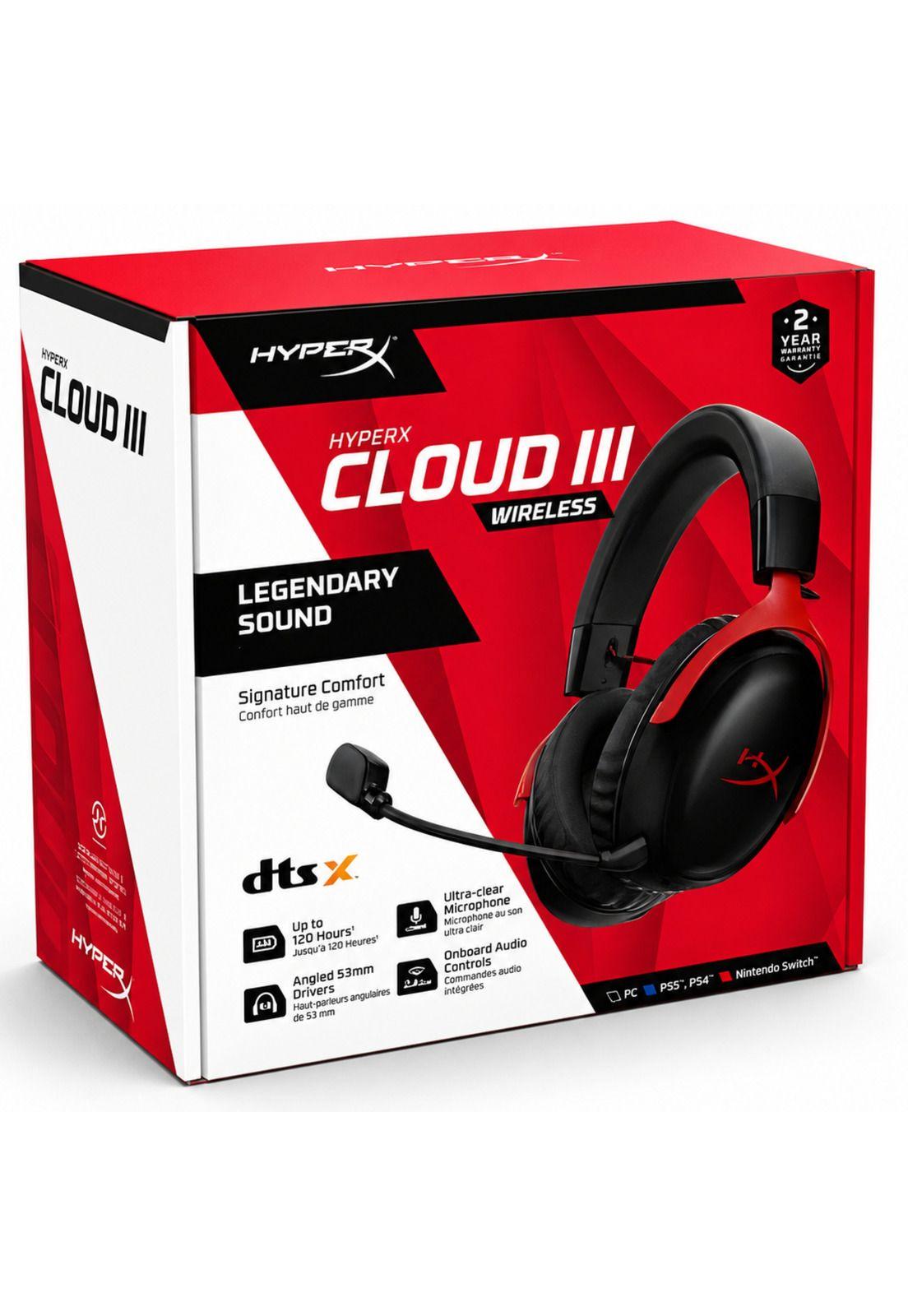 Audífonos HyperX Cloud III Legendary Sound Wireless RED-0