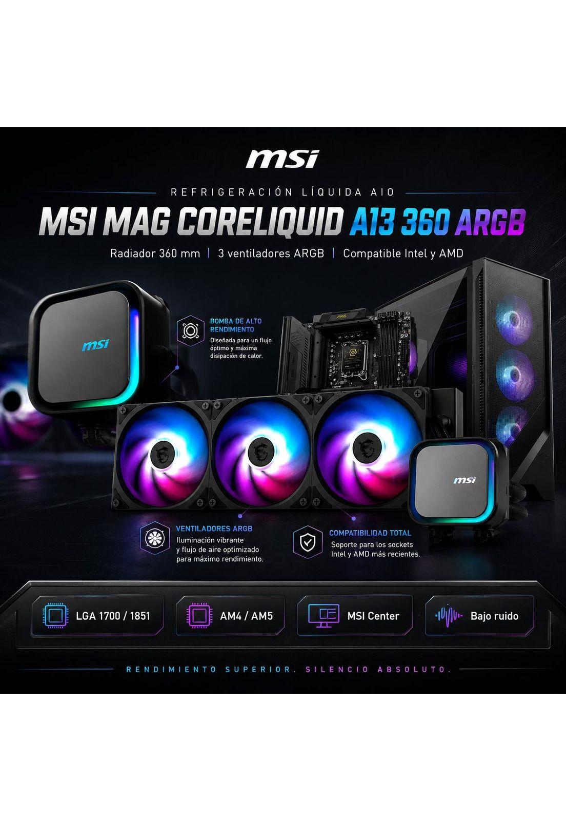 Sistema de Refrigeración Liquida MSI 360 Full ARGB MAG A13-5