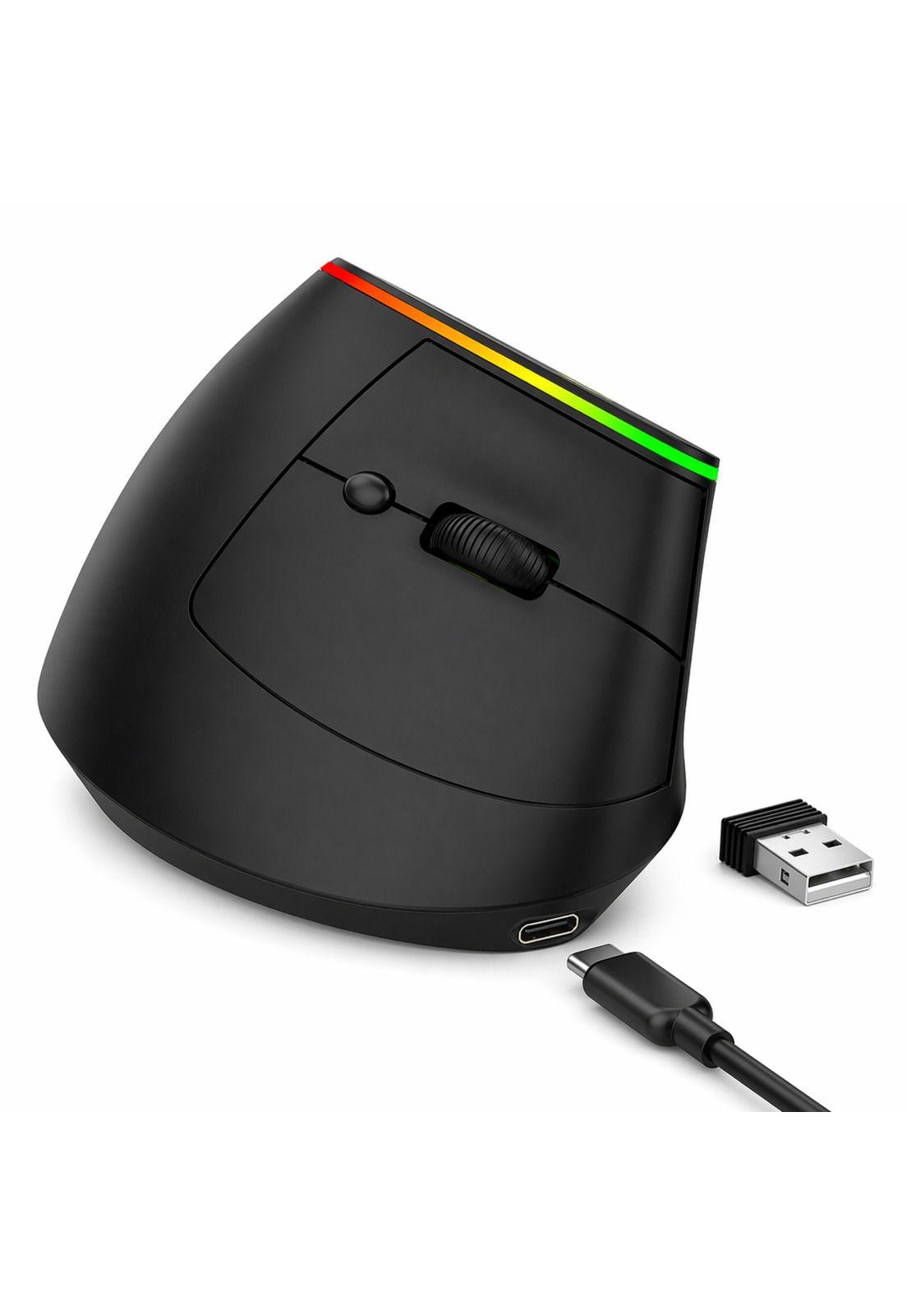 Mouse Vertical Ergonómico Dual Wireless Bluetooth Recargable-2