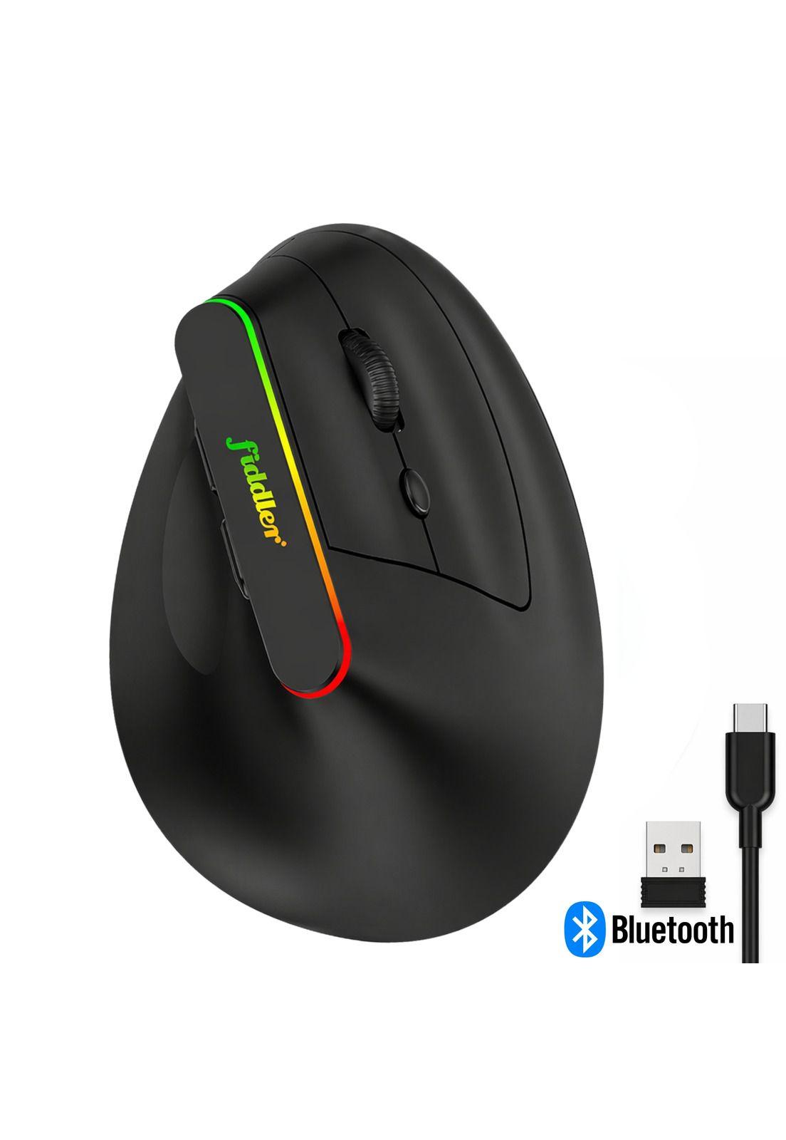 Mouse Vertical Ergonómico Dual Wireless Bluetooth Recargable-3
