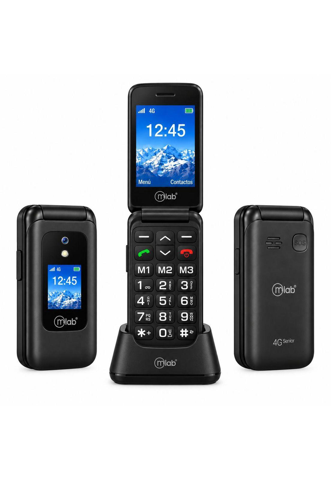 Teléfono Senior Adulto Mayor 4G Almeja con Base de  Carga Inalámbrica-0