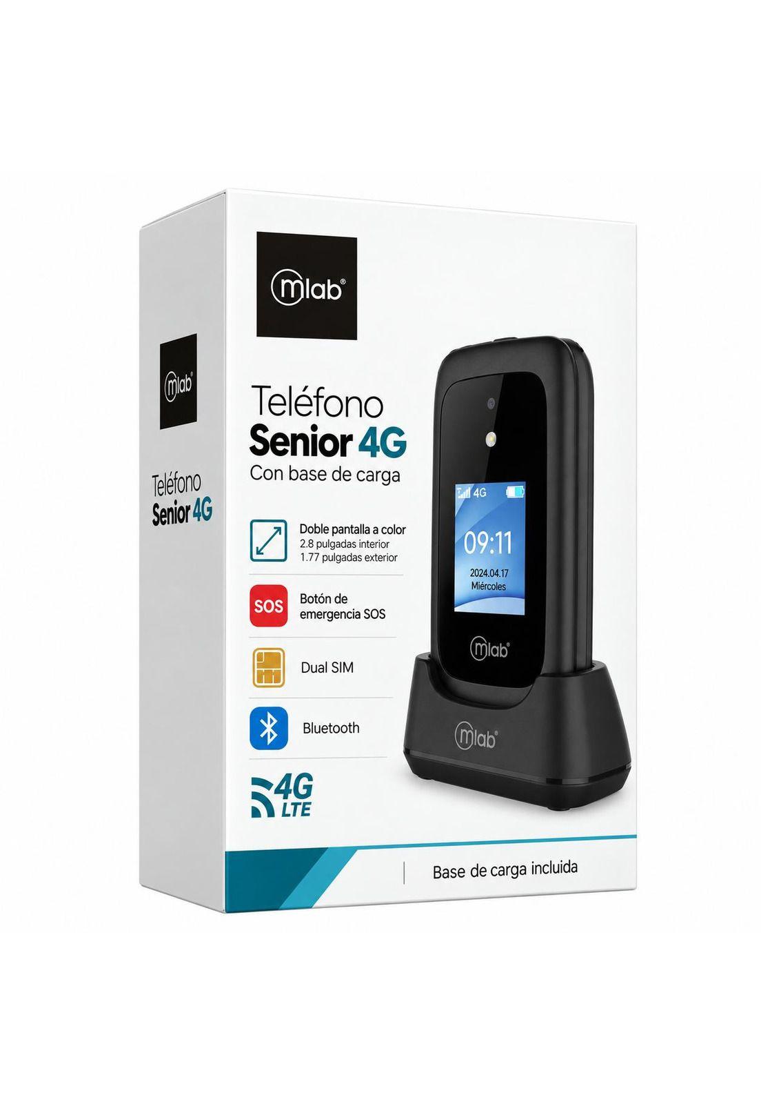 Teléfono Senior Adulto Mayor 4G Almeja con Base de  Carga Inalámbrica-7