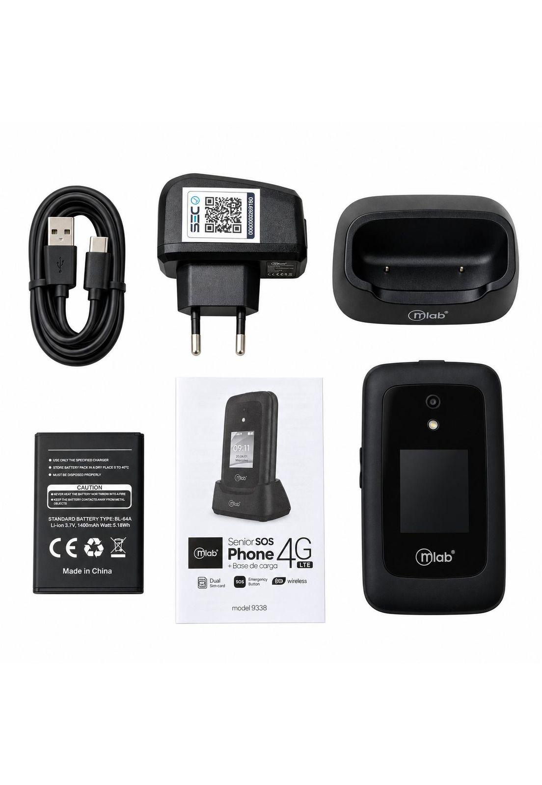Teléfono Senior Adulto Mayor 4G Almeja con Base de  Carga Inalámbrica-8