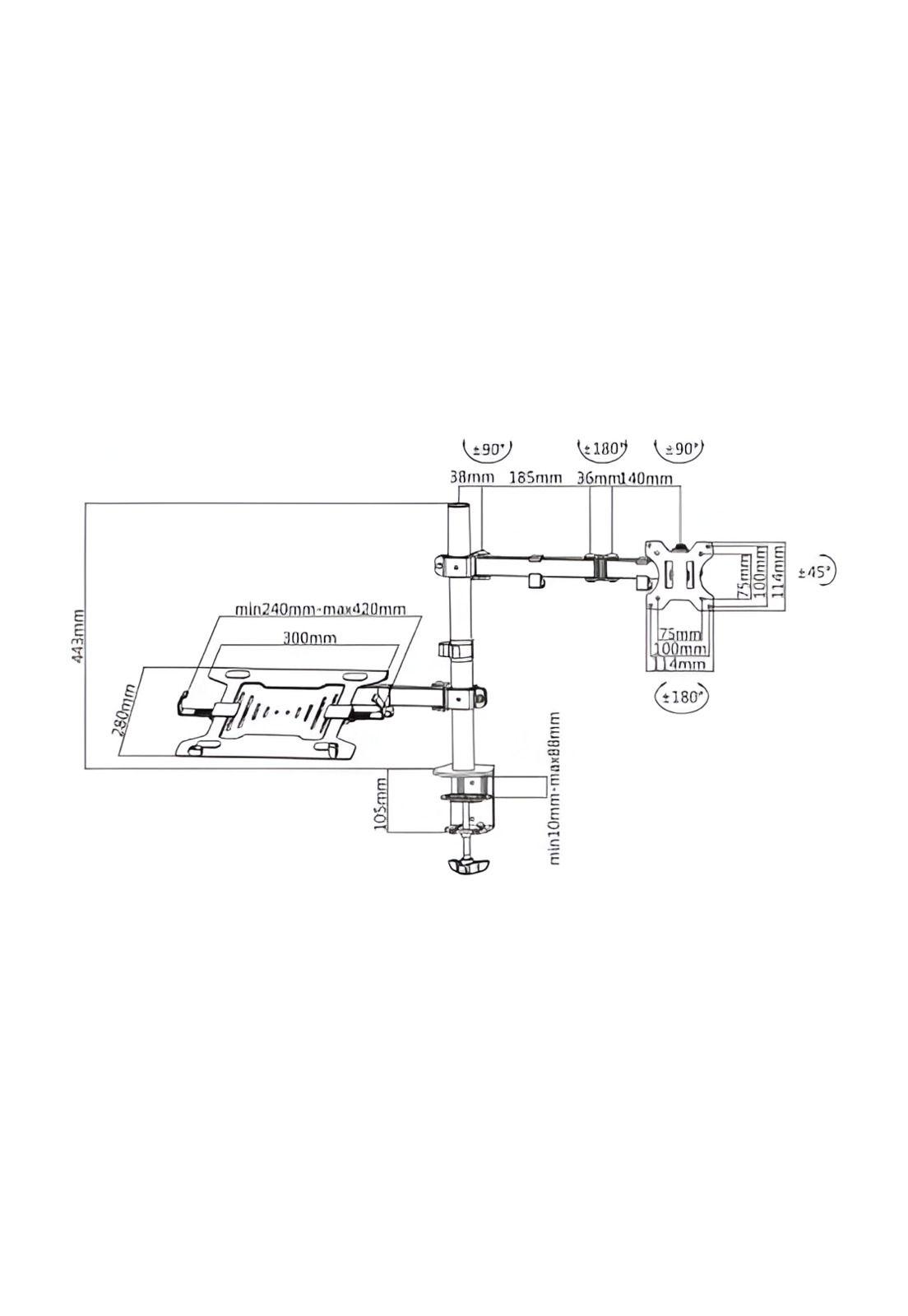 Soporte Articulado para Notebook y Monitor Ajustable 32” Max-6