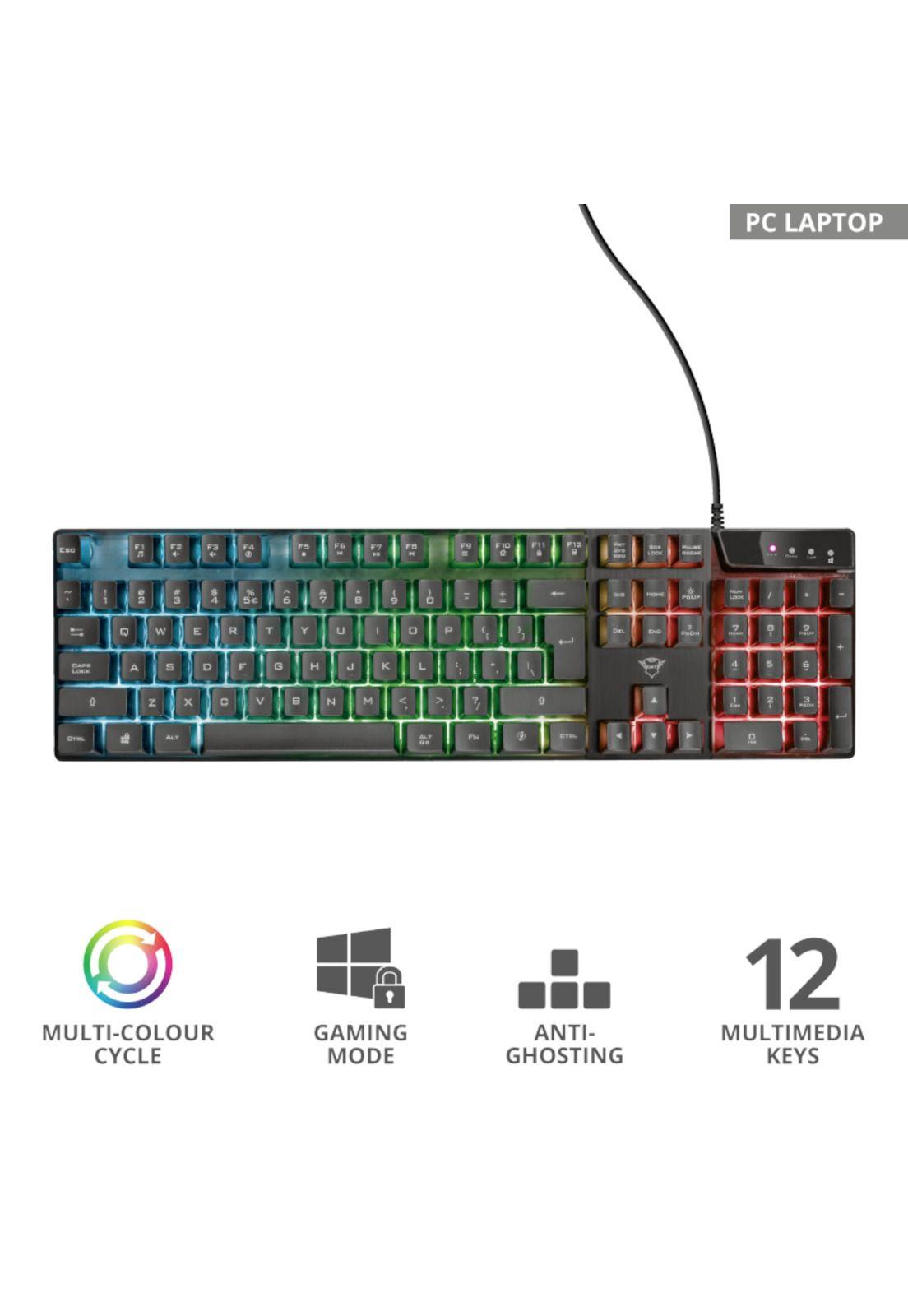 Teclado Gamer Trust Azor Gxt 835 Rgb Full Anti Ghosting-6