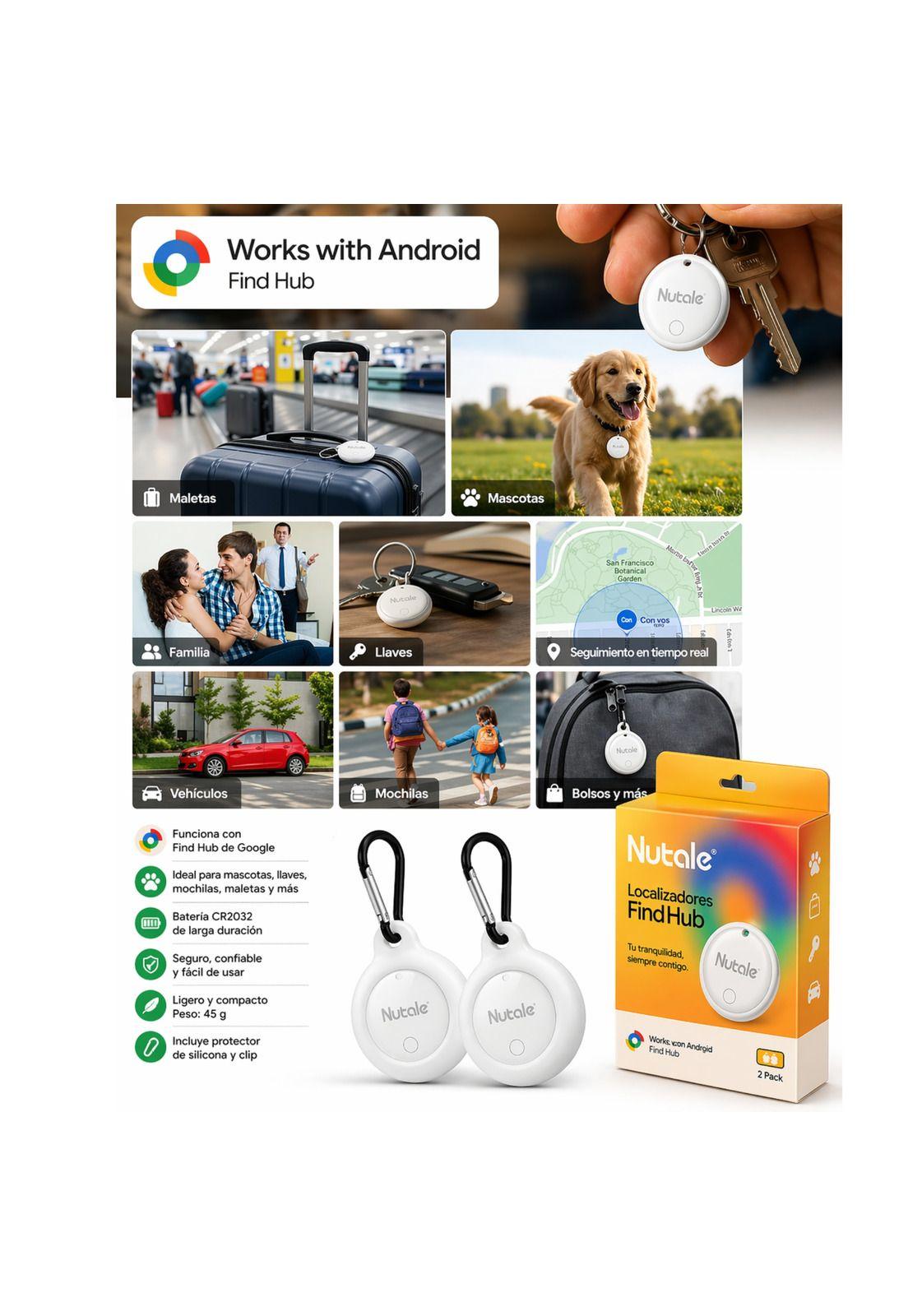 KIT de 2 Localizadores GPS  para Android Find Hub Google-6