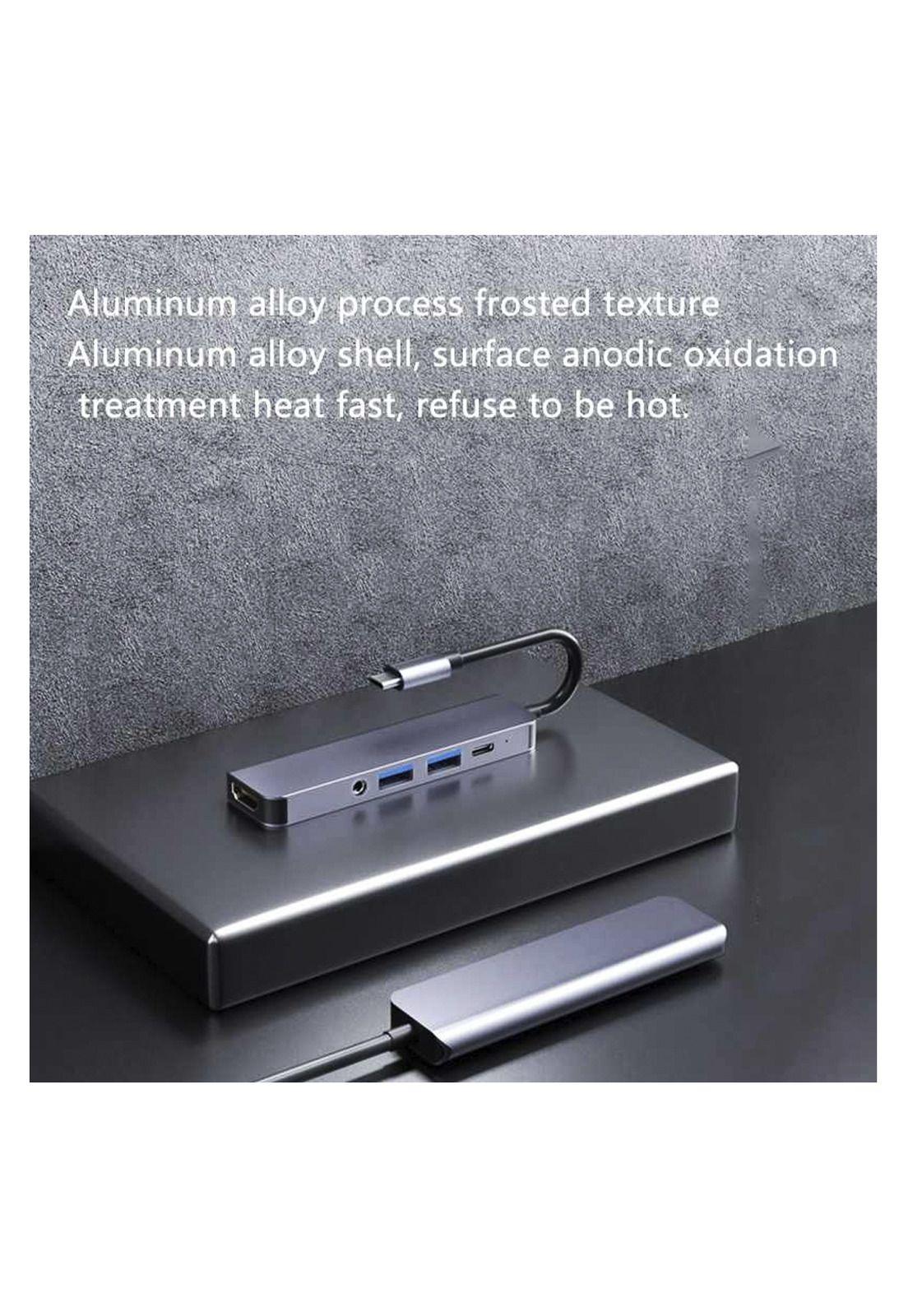 Adaptador Hub Usb-C Multipuertos 5 En 1 (Hdmi, Jack, Usb, Usb C) Gtc-3