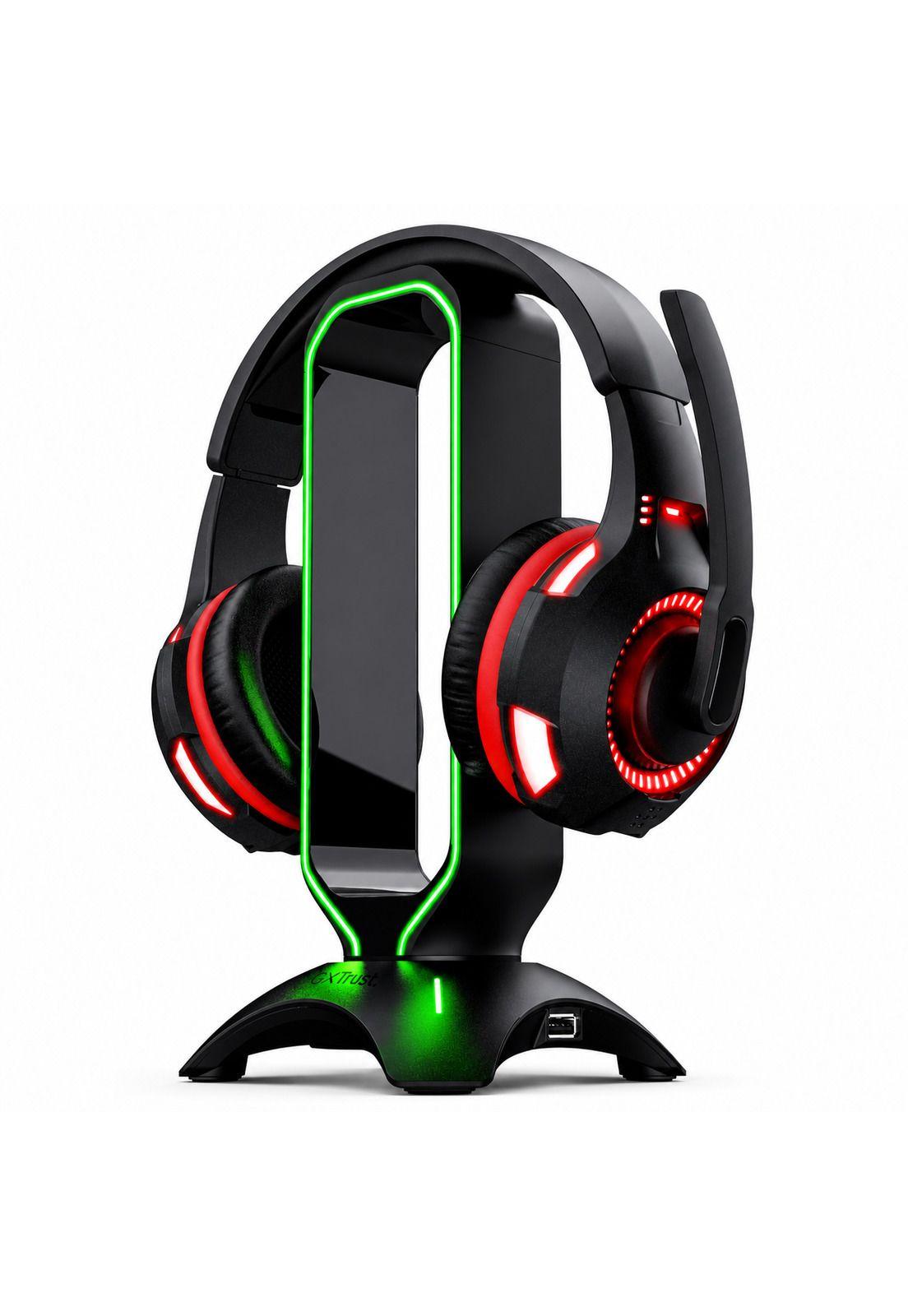 Soporte Stand Gamer RGB para Audífonos Trust Gxt 265 + HUB-9