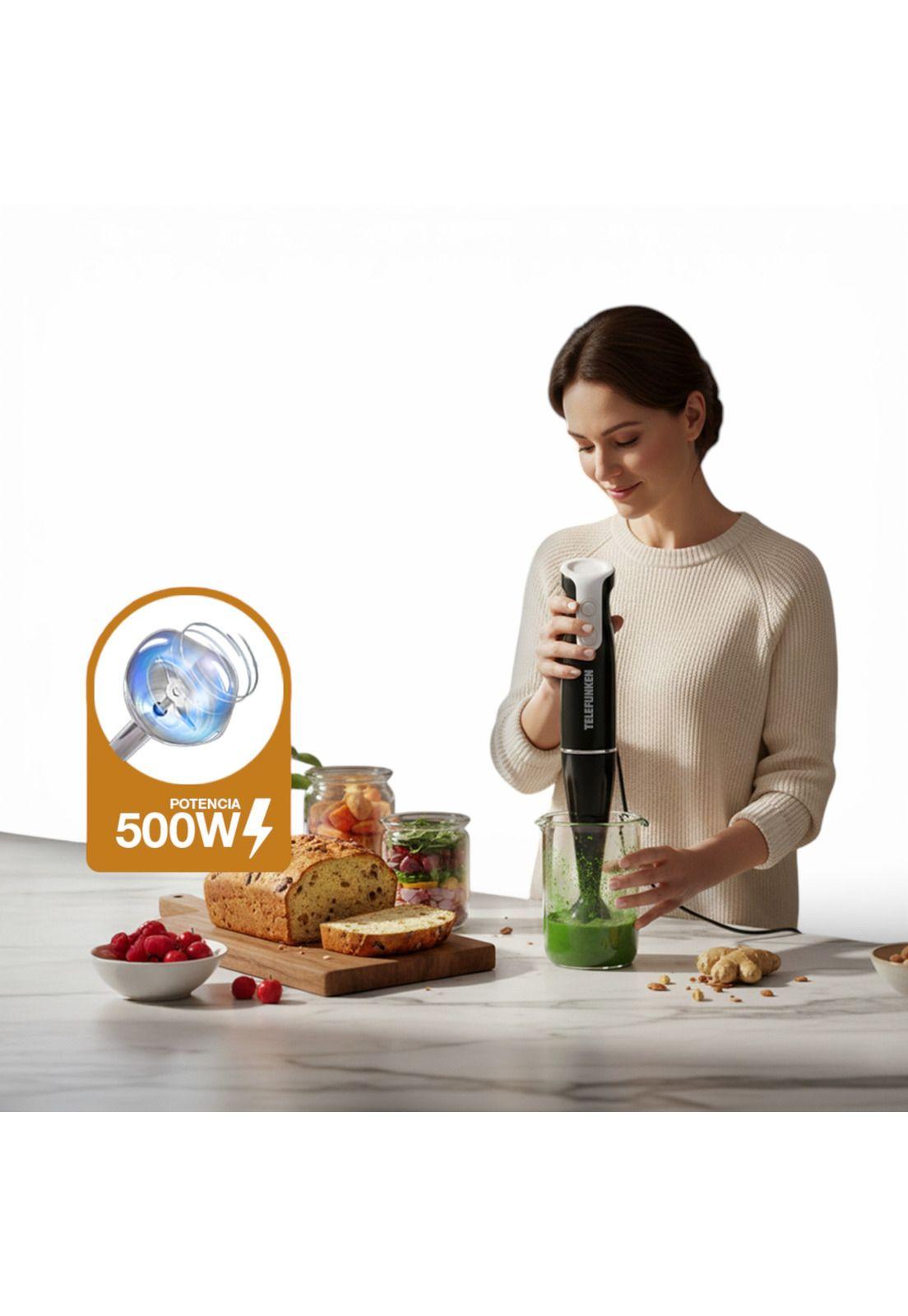 Batidora de Inmersión Telefunken Minipimer 500W + Vaso 700ML-8