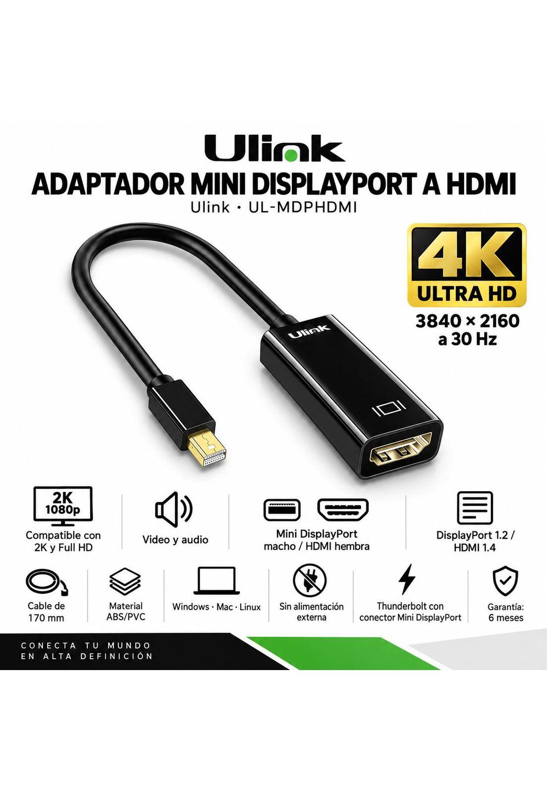 Adaptador Mini Displayport a HDMI  4K / 2K / FHD Thunderbolt-4