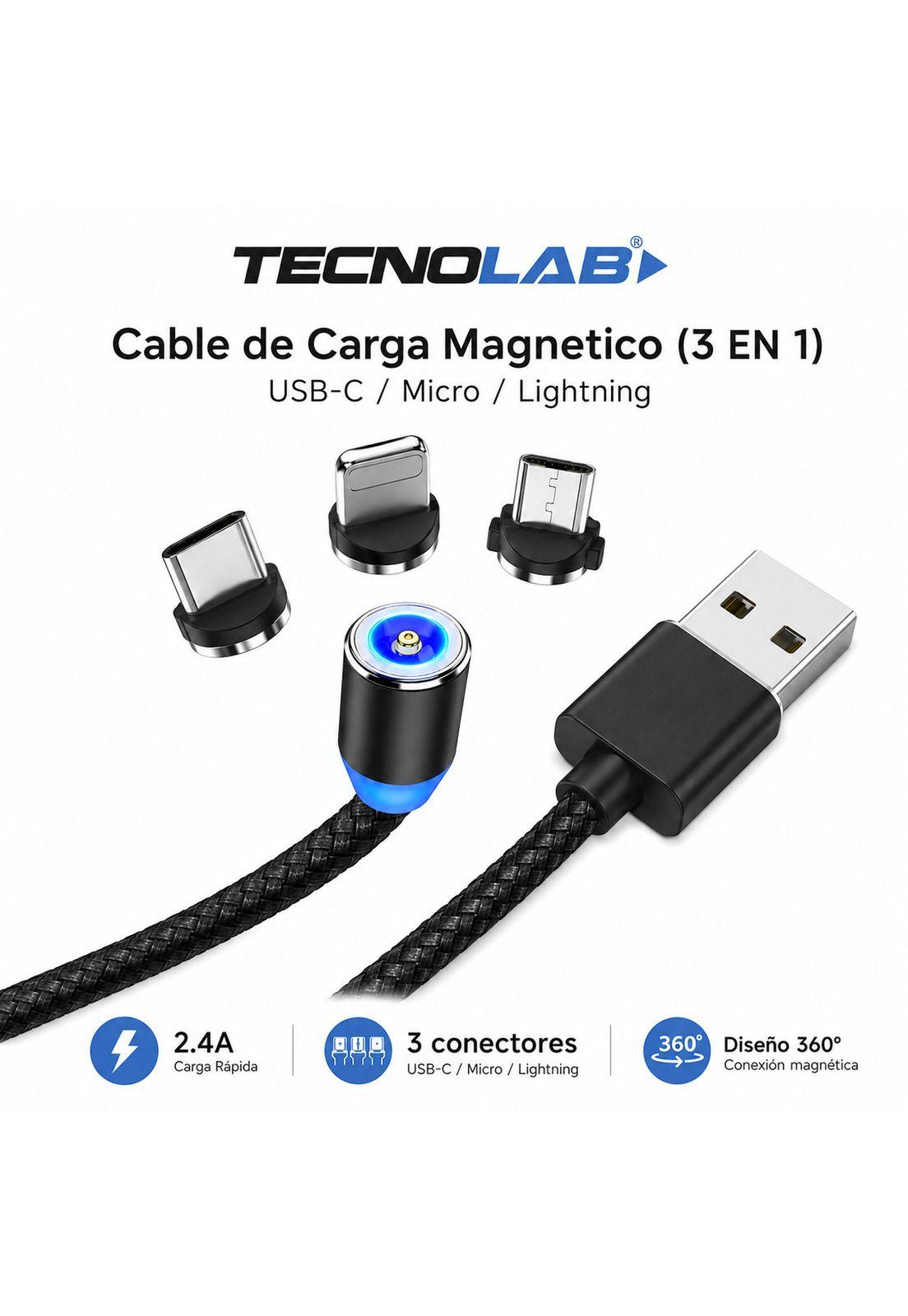 Cable de Carga Magnetico (3 EN 1) USB-C / Micro / Lightning-2